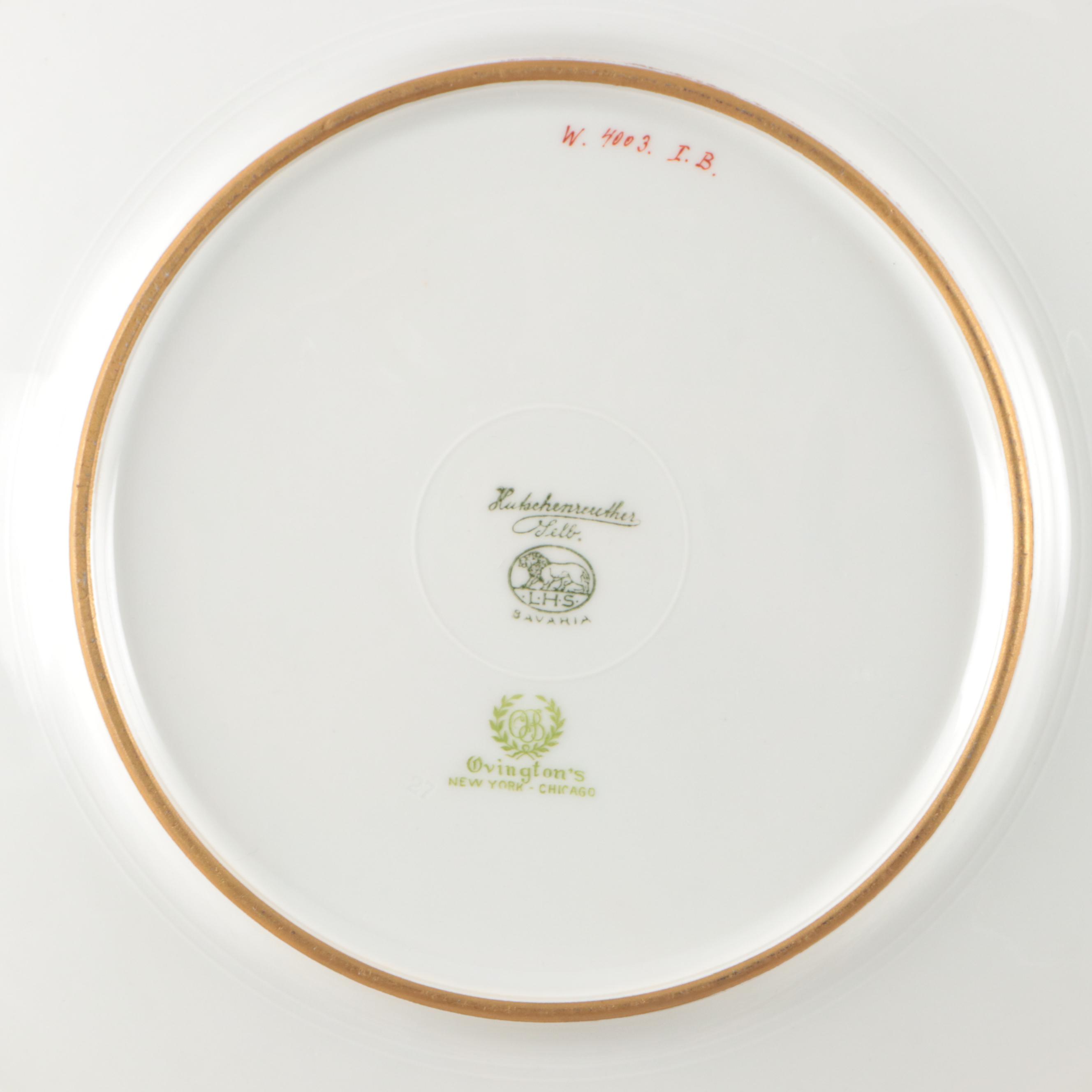 Hutschenreuther Louis XVI Style Gold Gilt Porcelain Dinner Plates