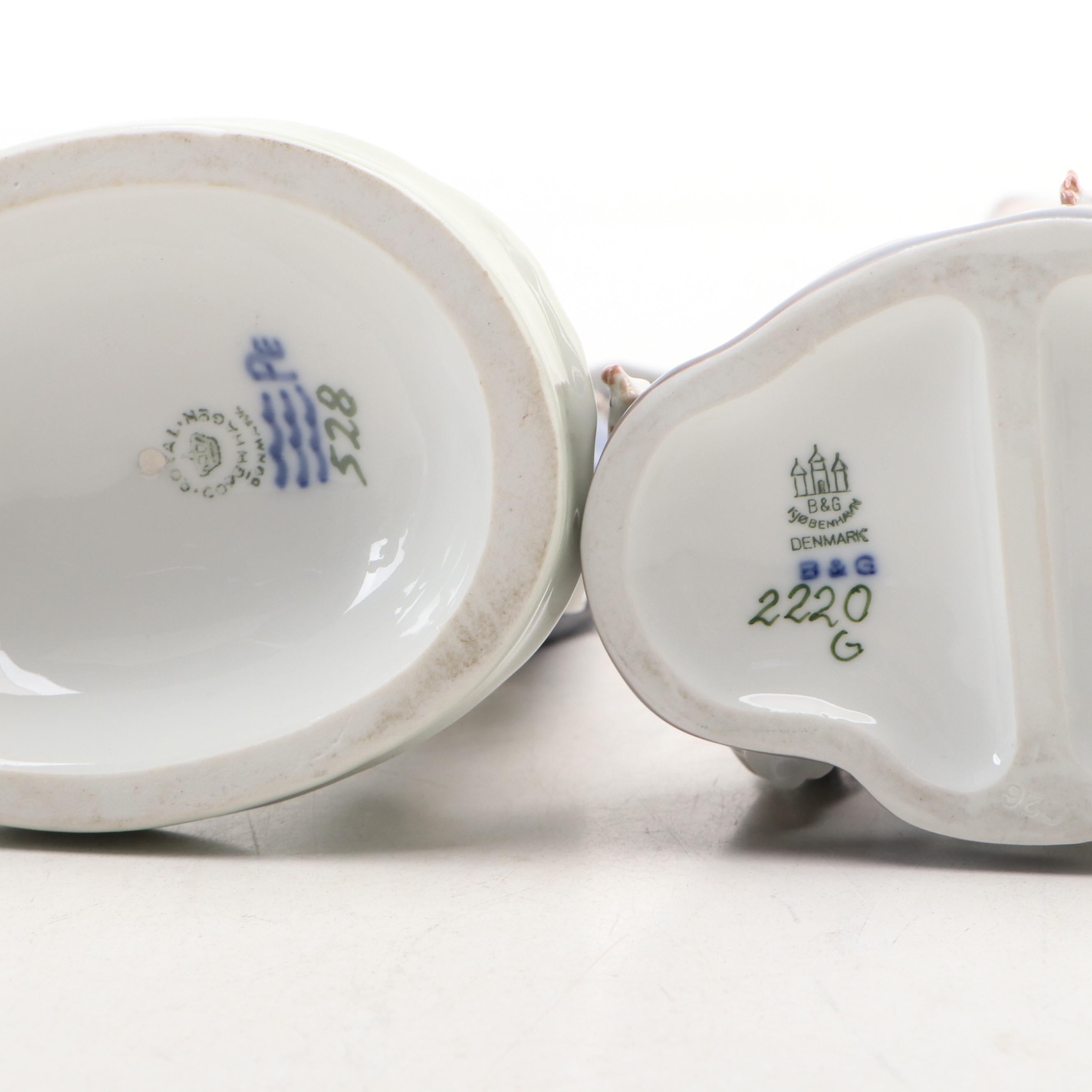 Royal Copenhagen Porcelain "Goose Girl," "Boy with Cow" and Other Figurines