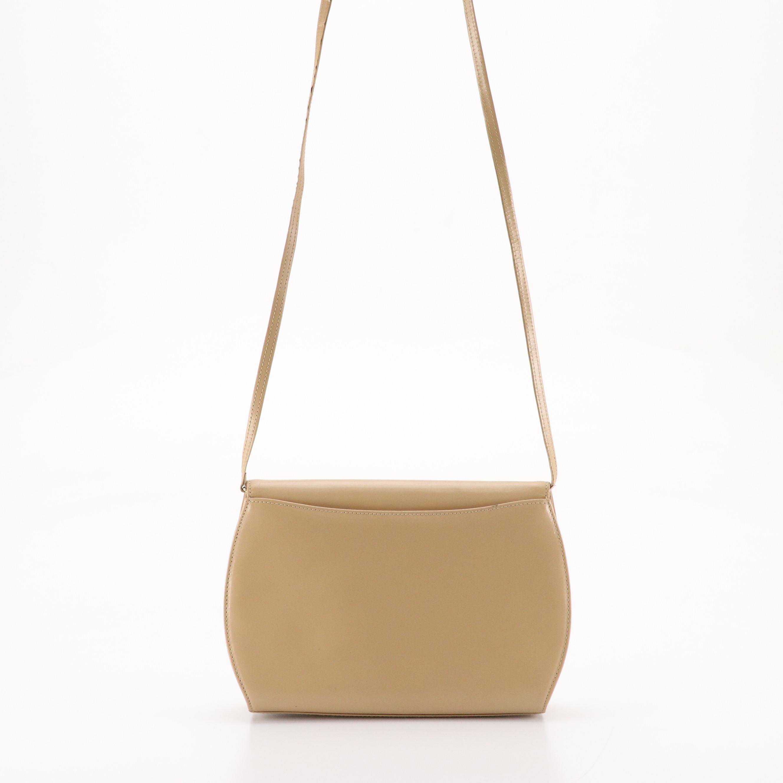 Givenchy Vintage Envelope-Flap Shoulder Bag in Smooth Beige Leather