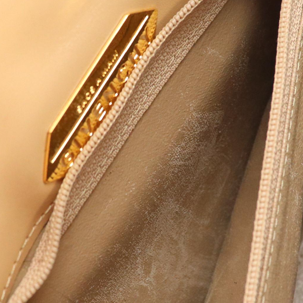 Givenchy Vintage Envelope-Flap Shoulder Bag in Smooth Beige Leather