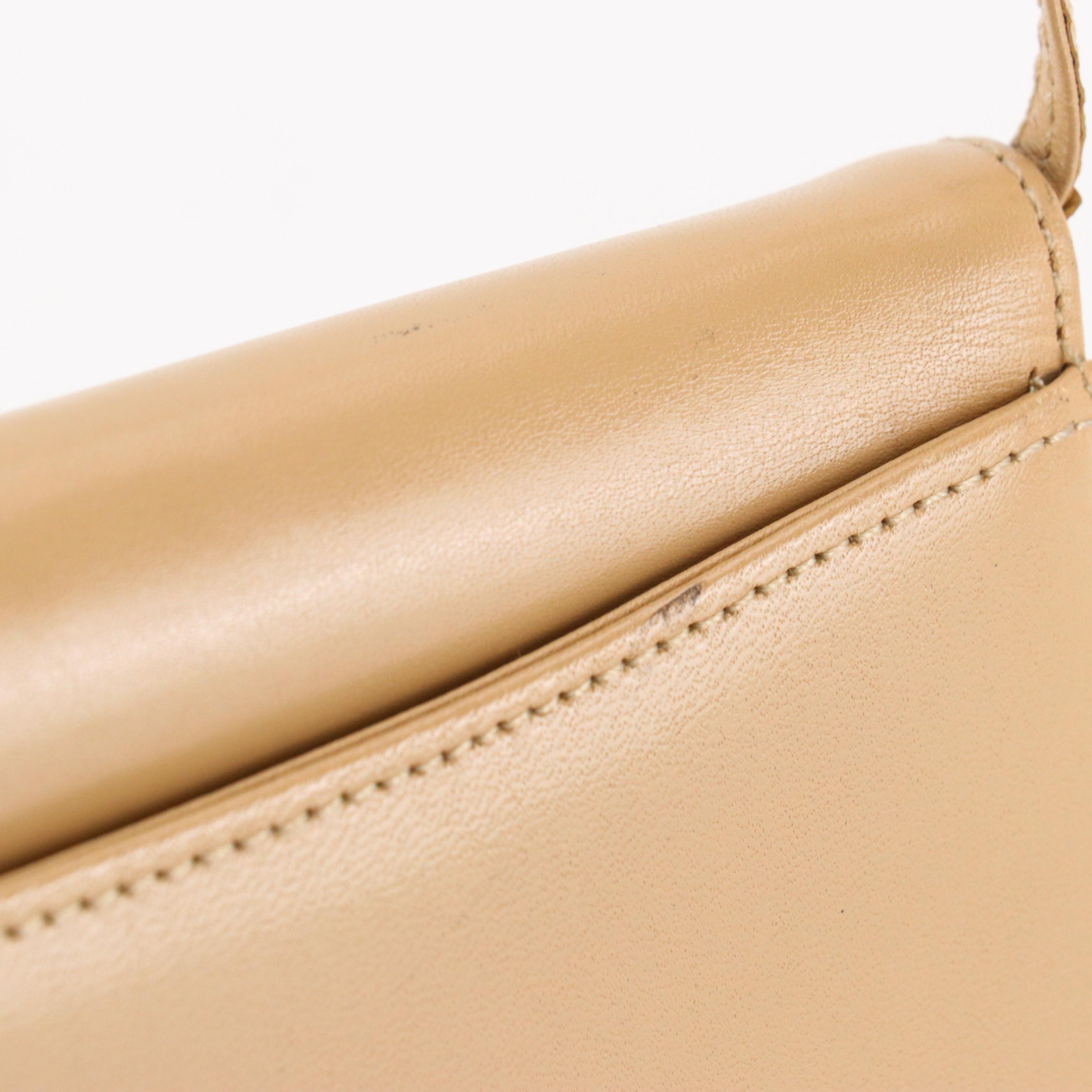 Givenchy Vintage Envelope-Flap Shoulder Bag in Smooth Beige Leather