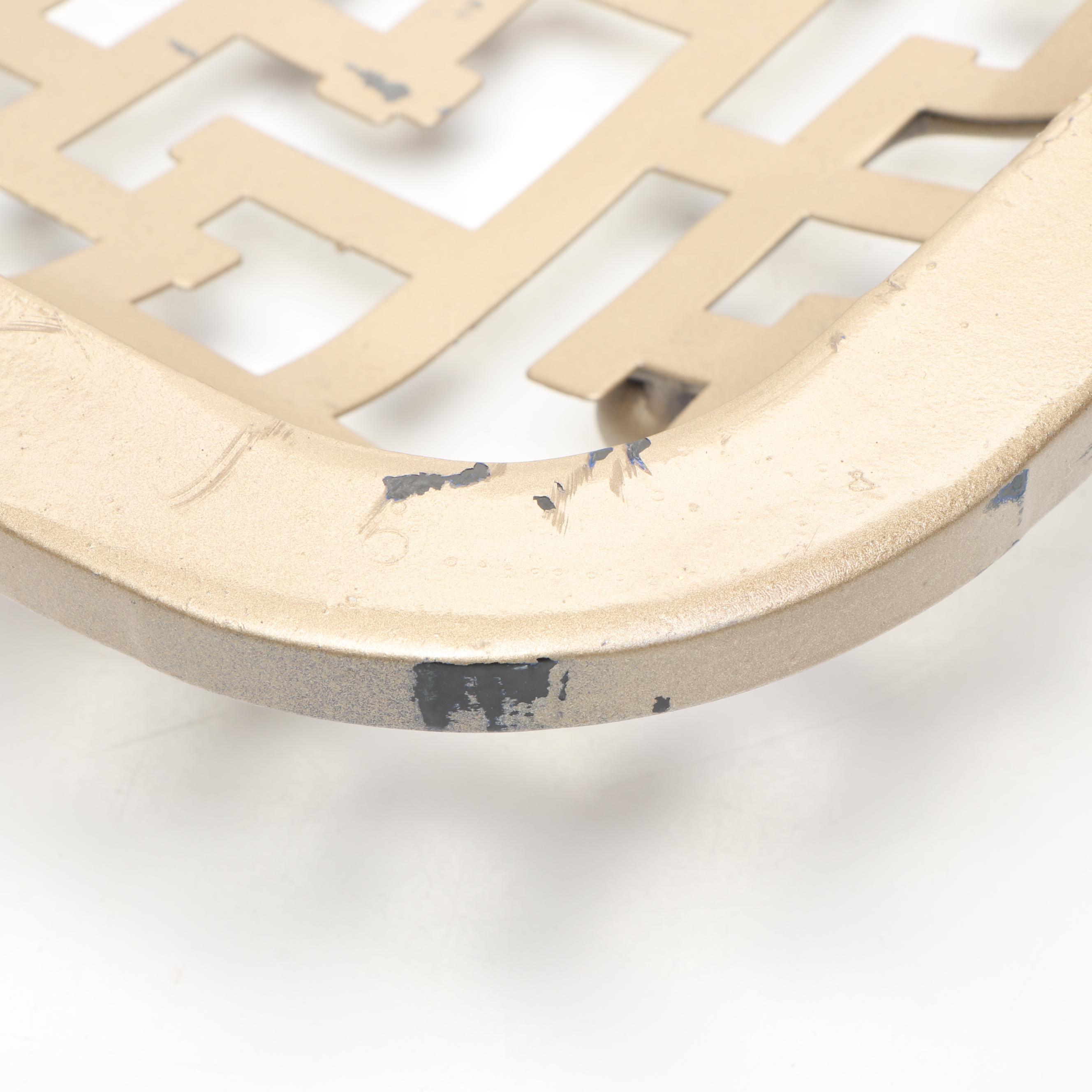 Sun and Sea Collection Tray with Other Metal Stylized Greek Key Square Bowl