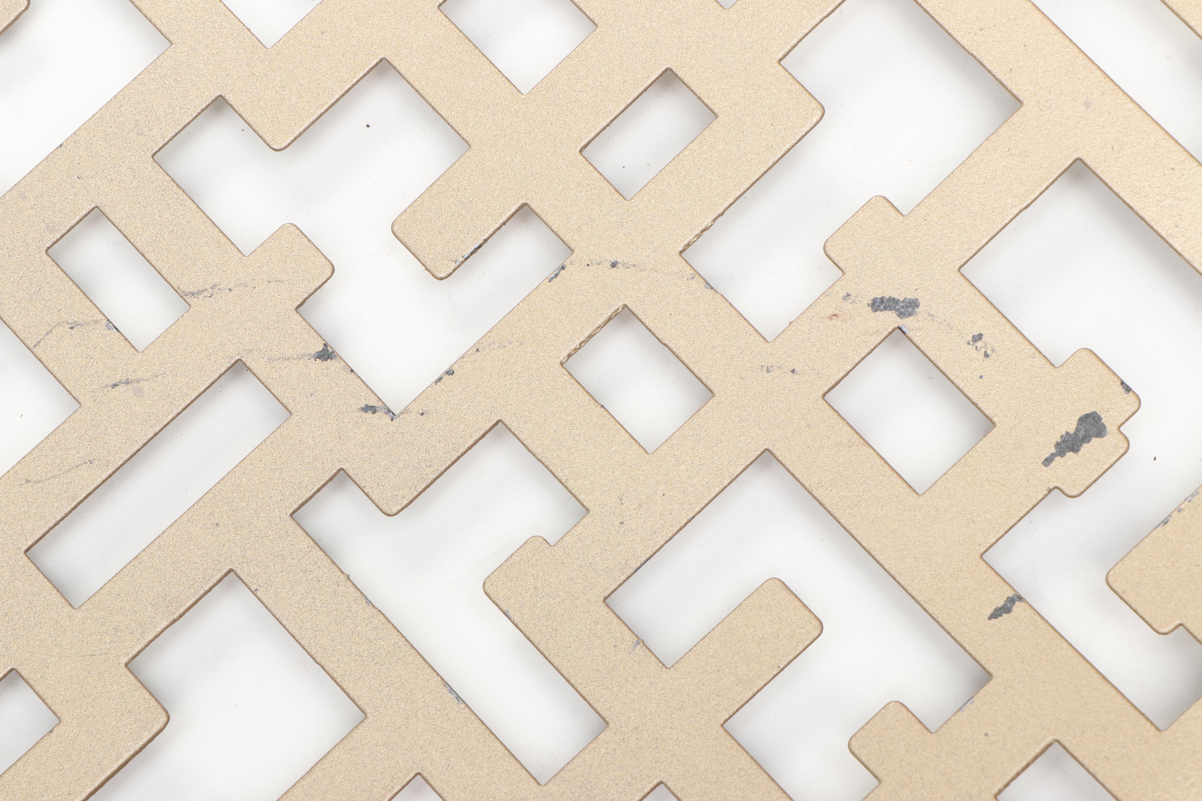 Sun and Sea Collection Tray with Other Metal Stylized Greek Key Square Bowl