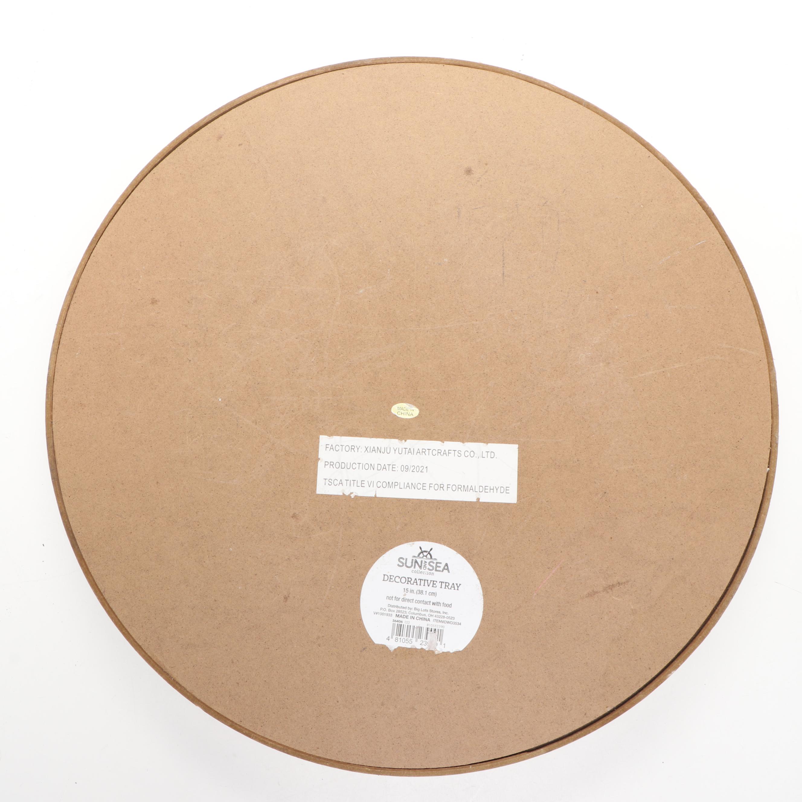 Sun and Sea Collection Tray with Other Metal Stylized Greek Key Square Bowl