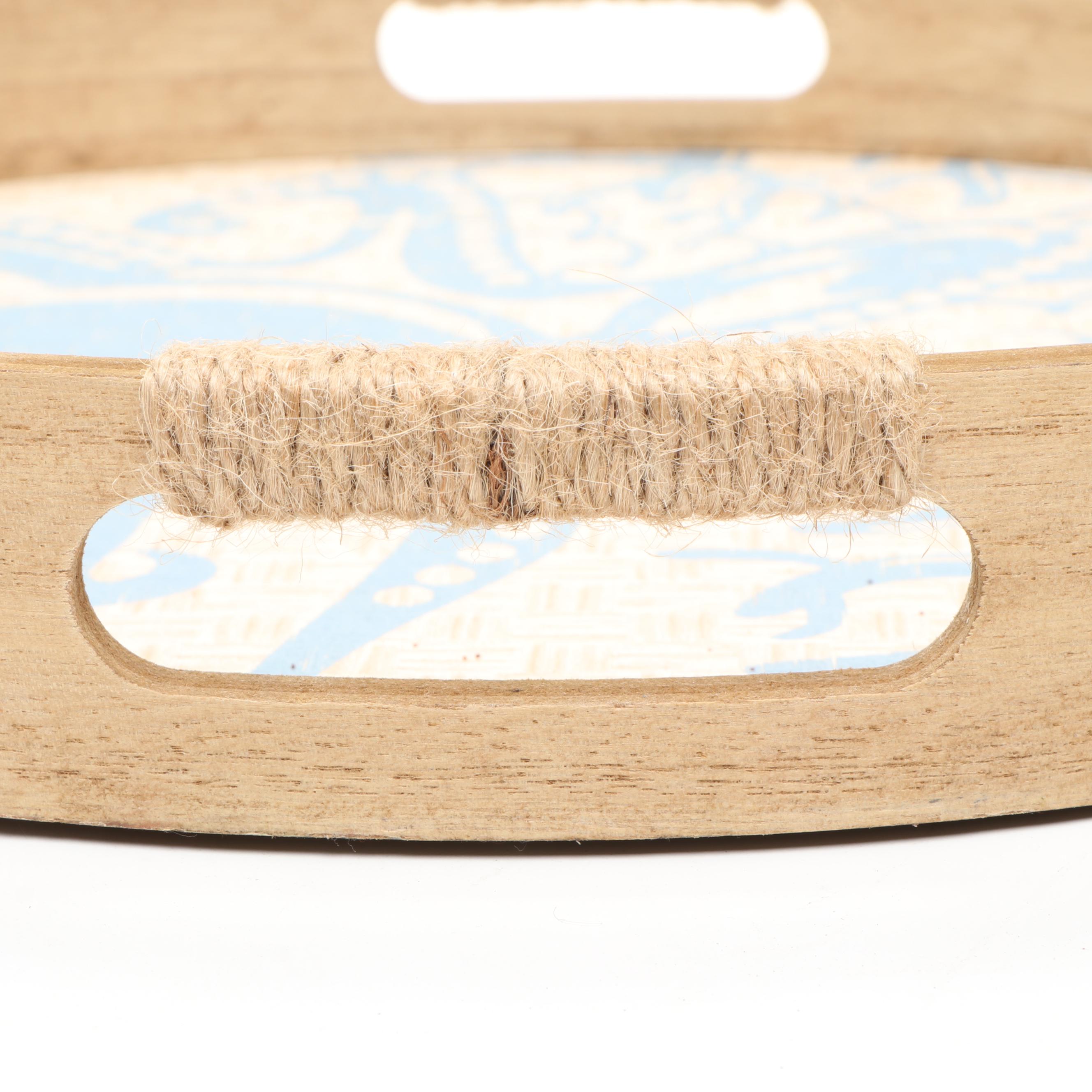 Sun and Sea Collection Tray with Other Metal Stylized Greek Key Square Bowl