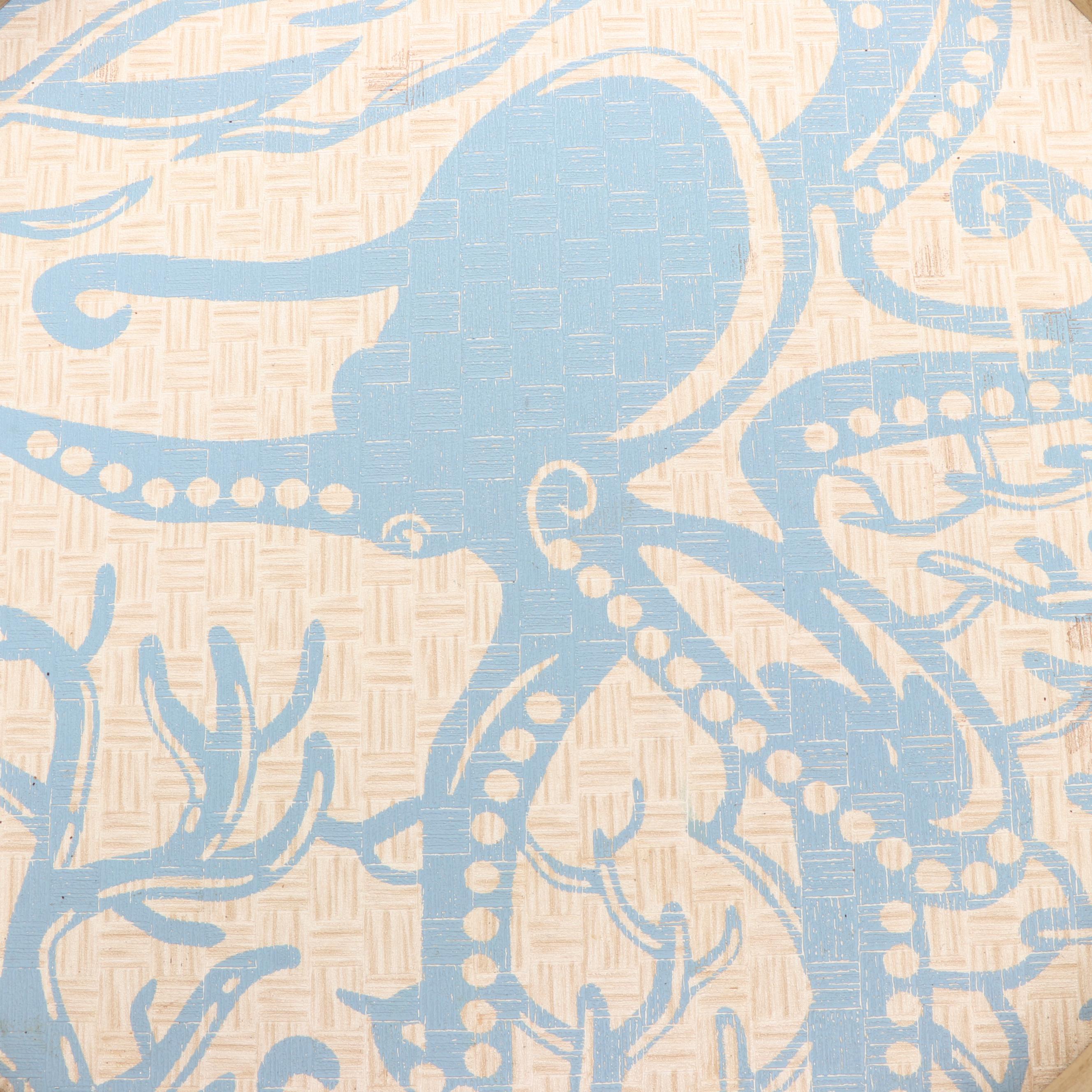 Sun and Sea Collection Tray with Other Metal Stylized Greek Key Square Bowl