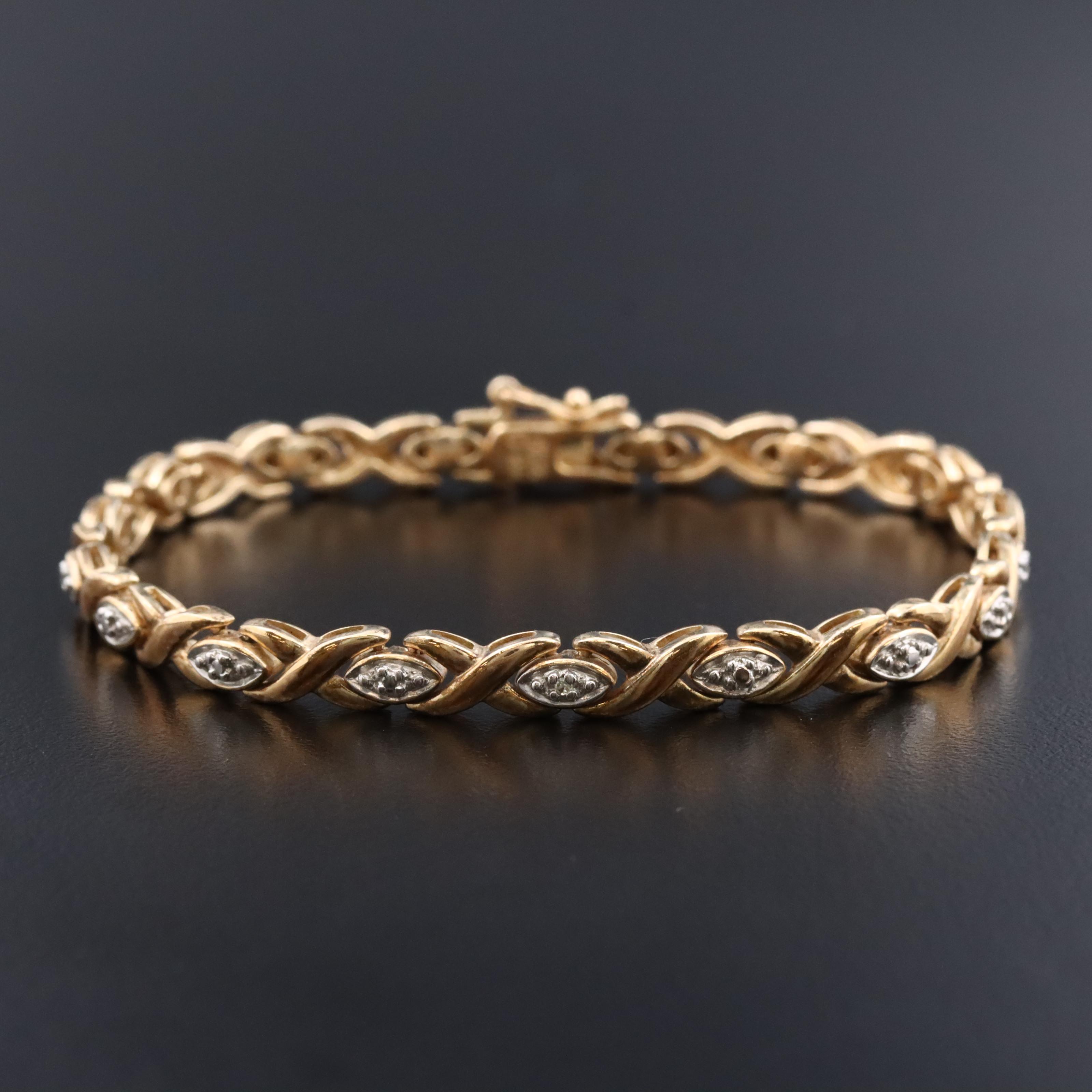 Sterling X Diamond Bracelet