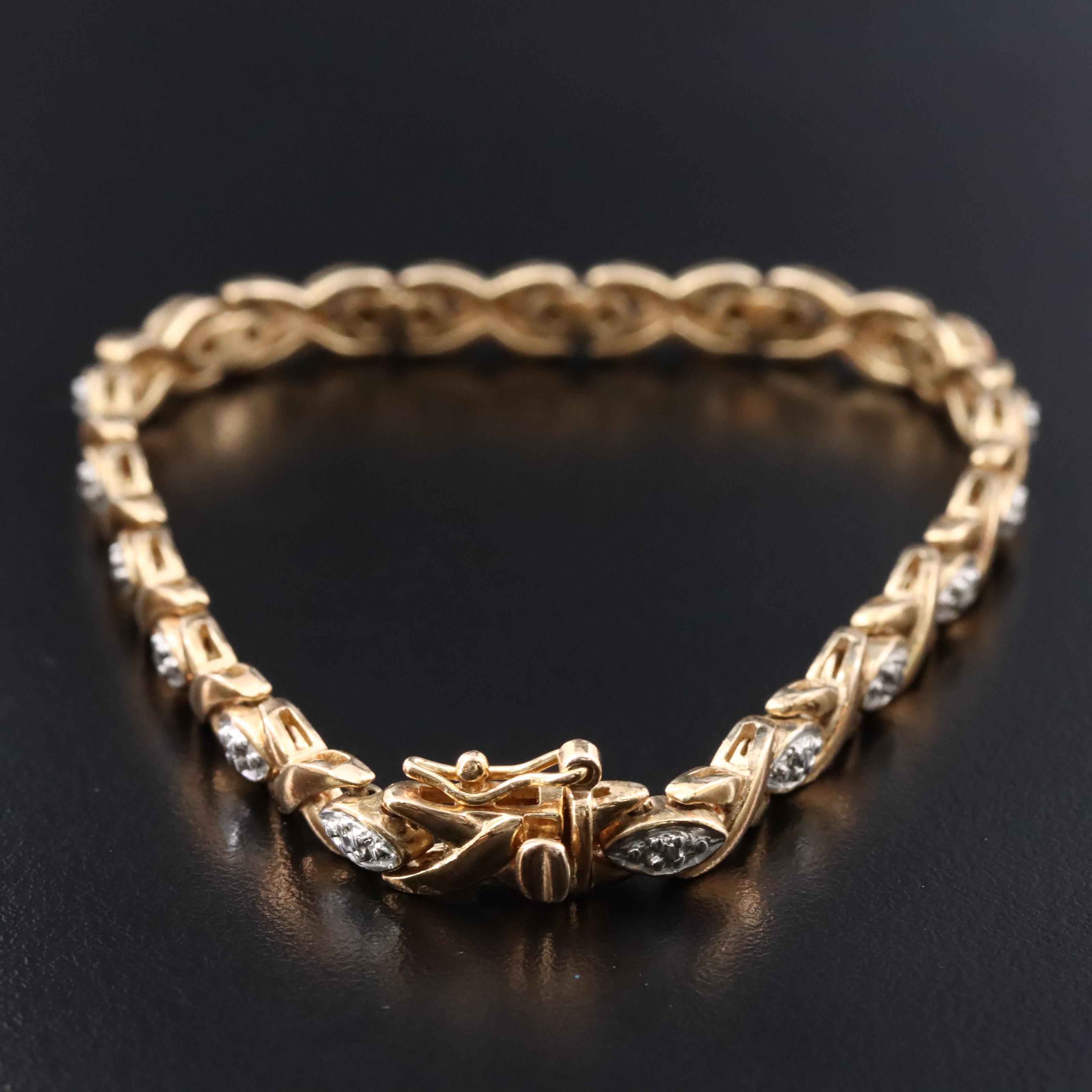 Sterling X Diamond Bracelet