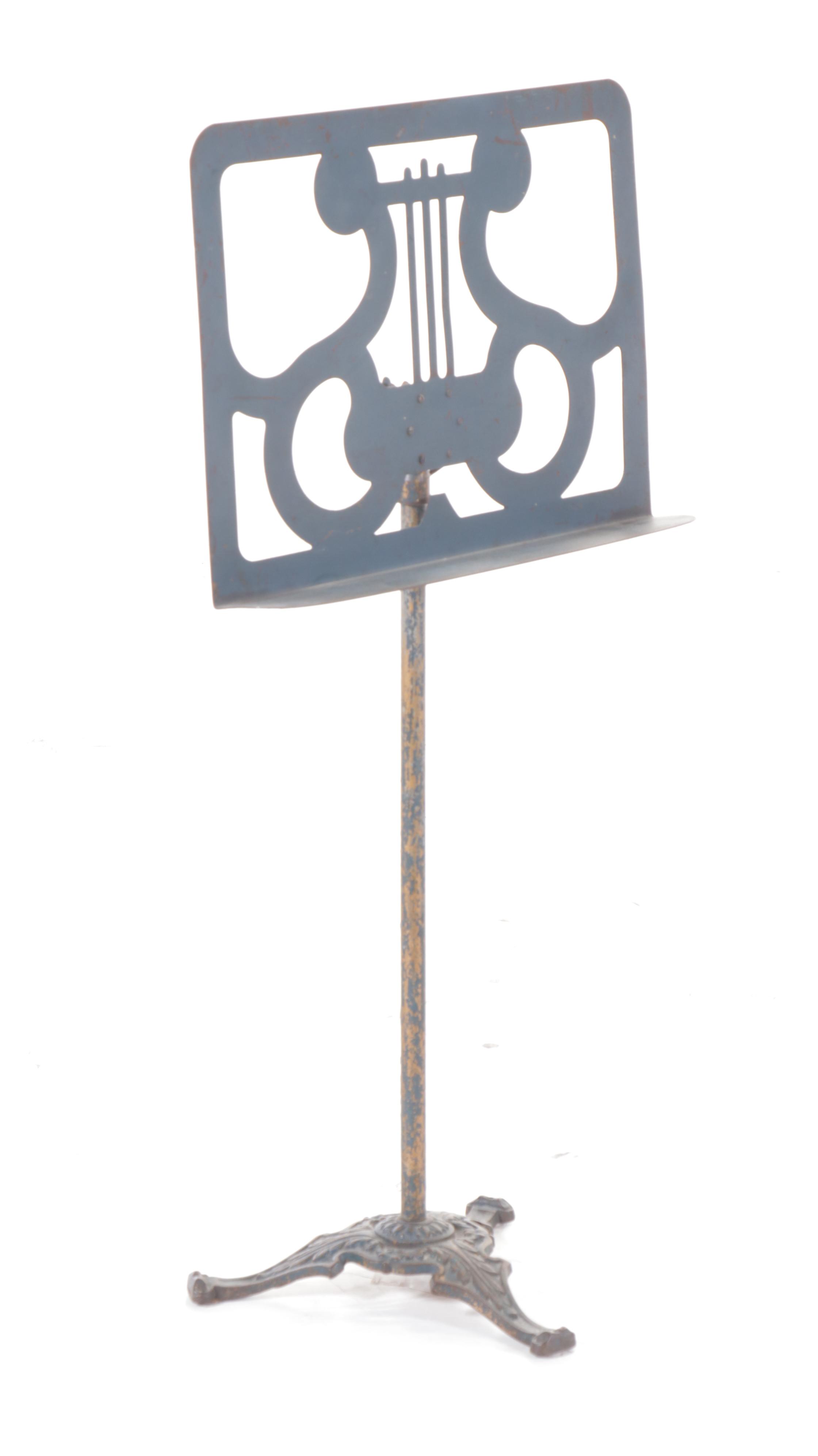 Sheet Music Stand with Cast Iron Base, 20th Century