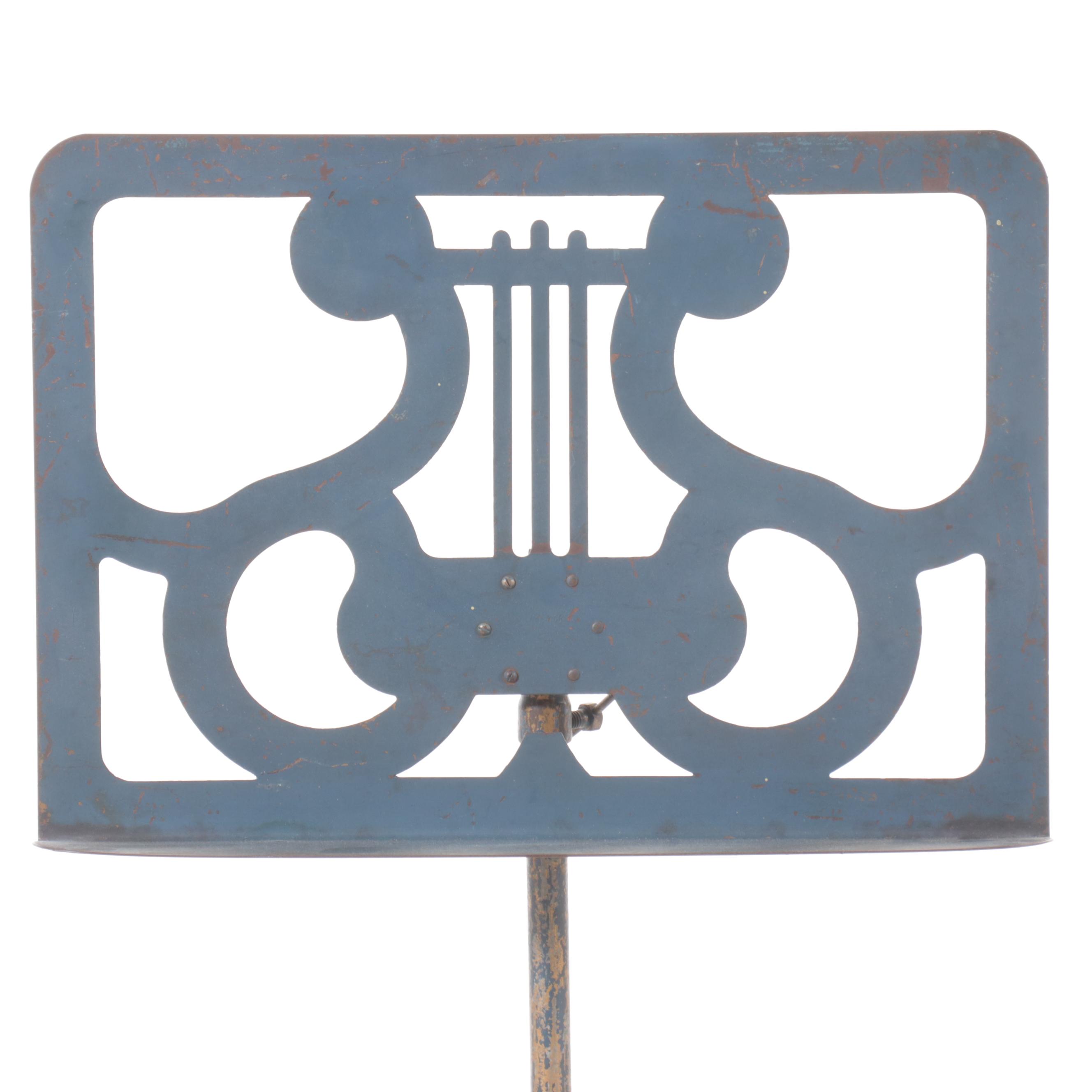 Sheet Music Stand with Cast Iron Base, 20th Century