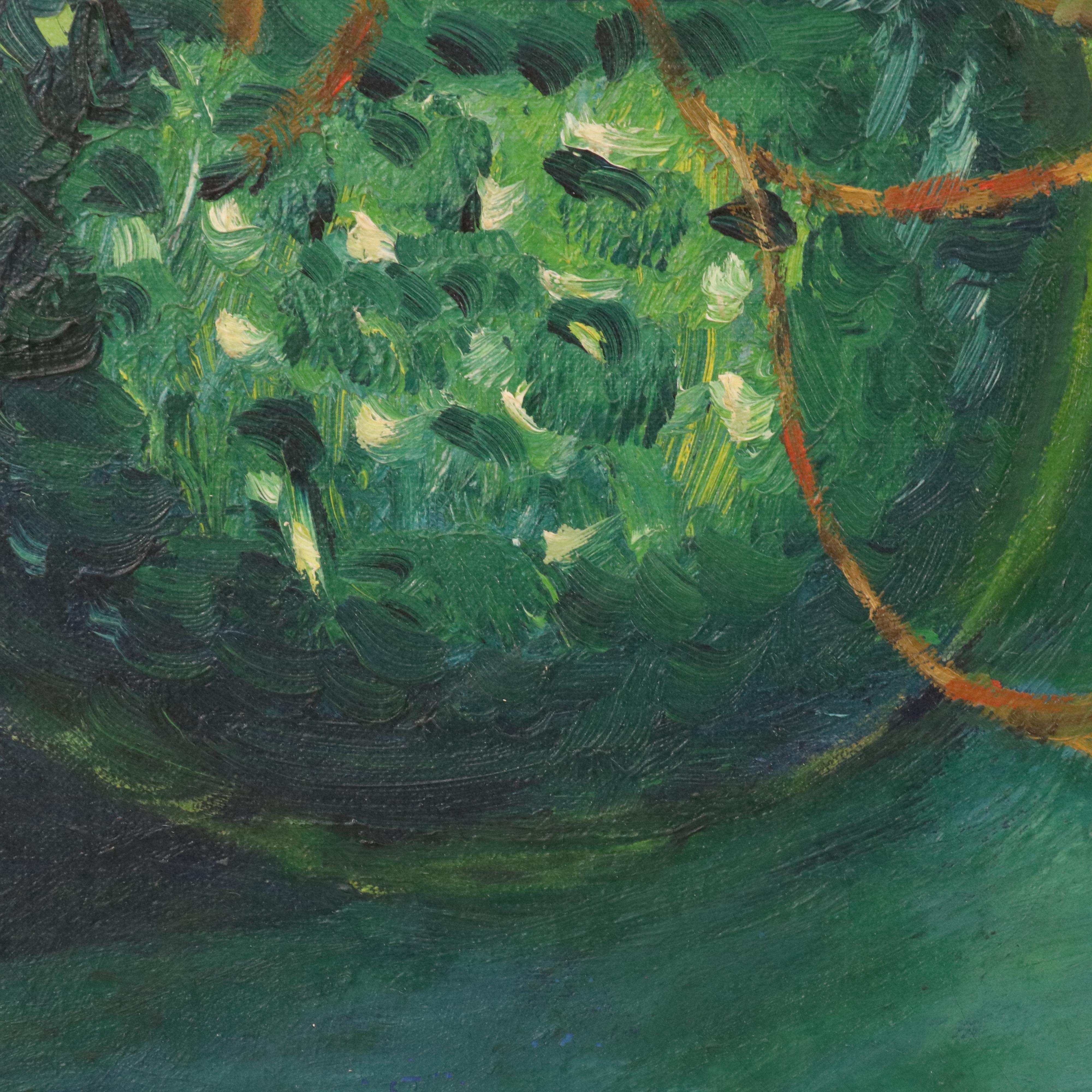 Lee Blinick Oil Painting with Sitting Musician, Late 20th Century