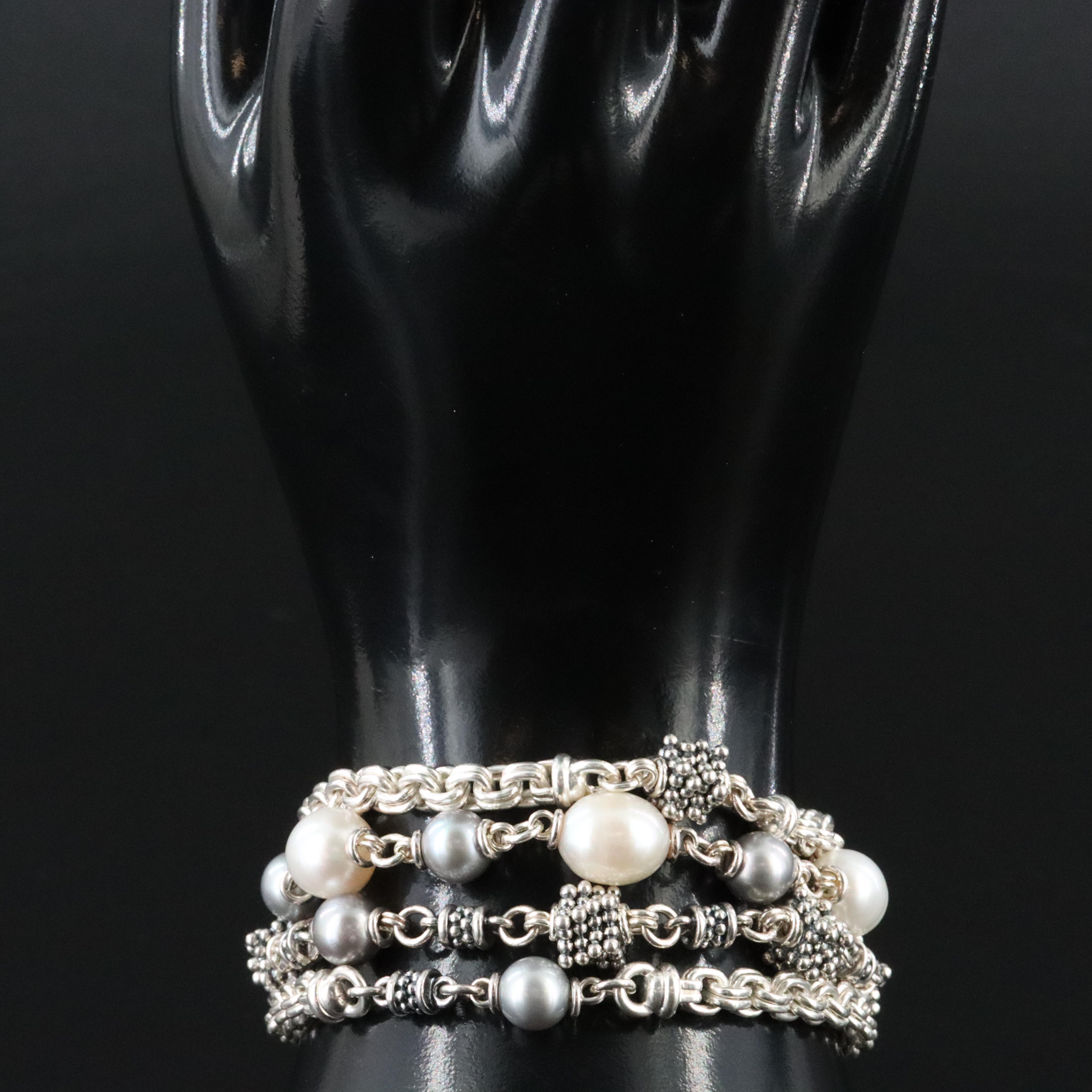Michael Dawkins Sterling Pearl Bracelet