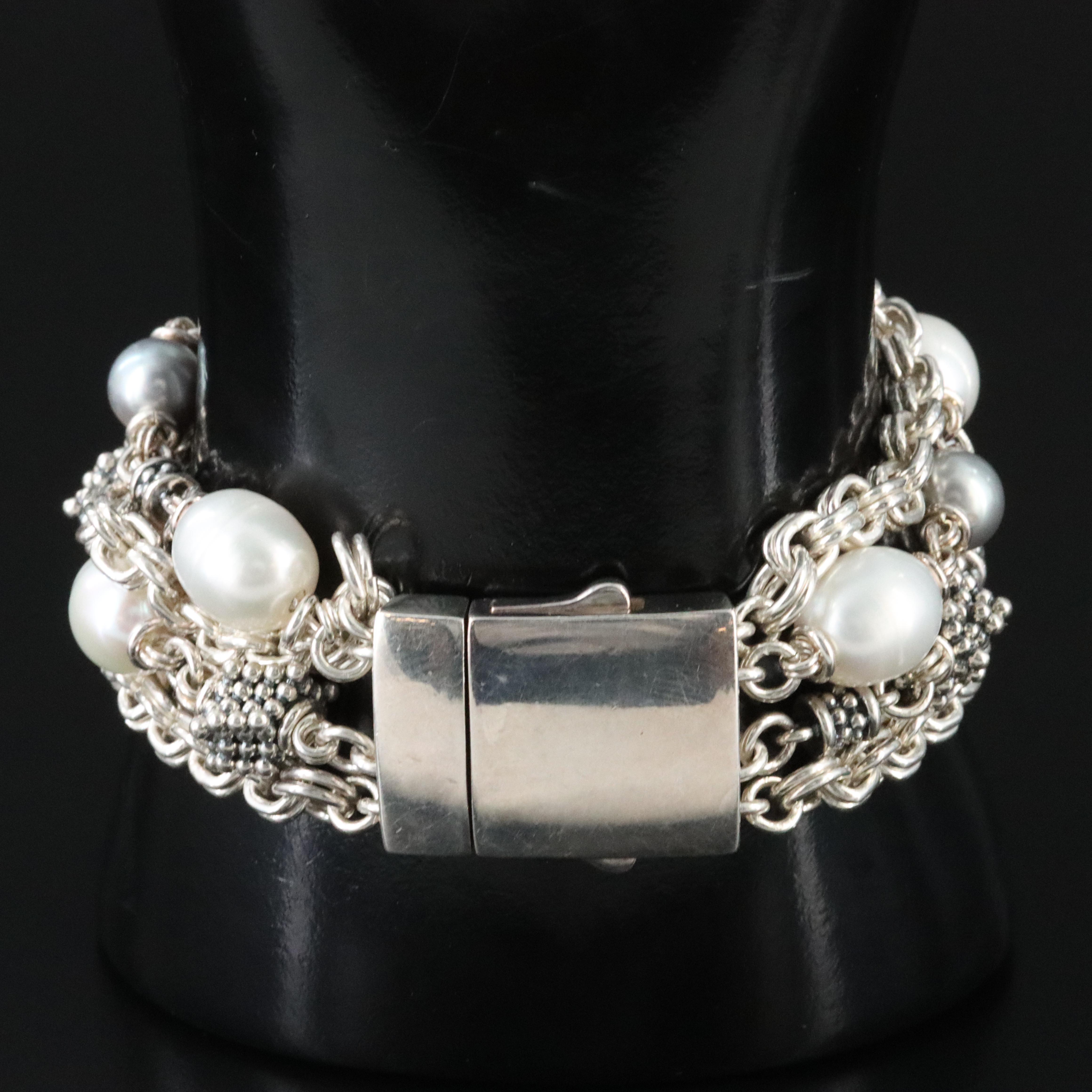Michael Dawkins Sterling Pearl Bracelet