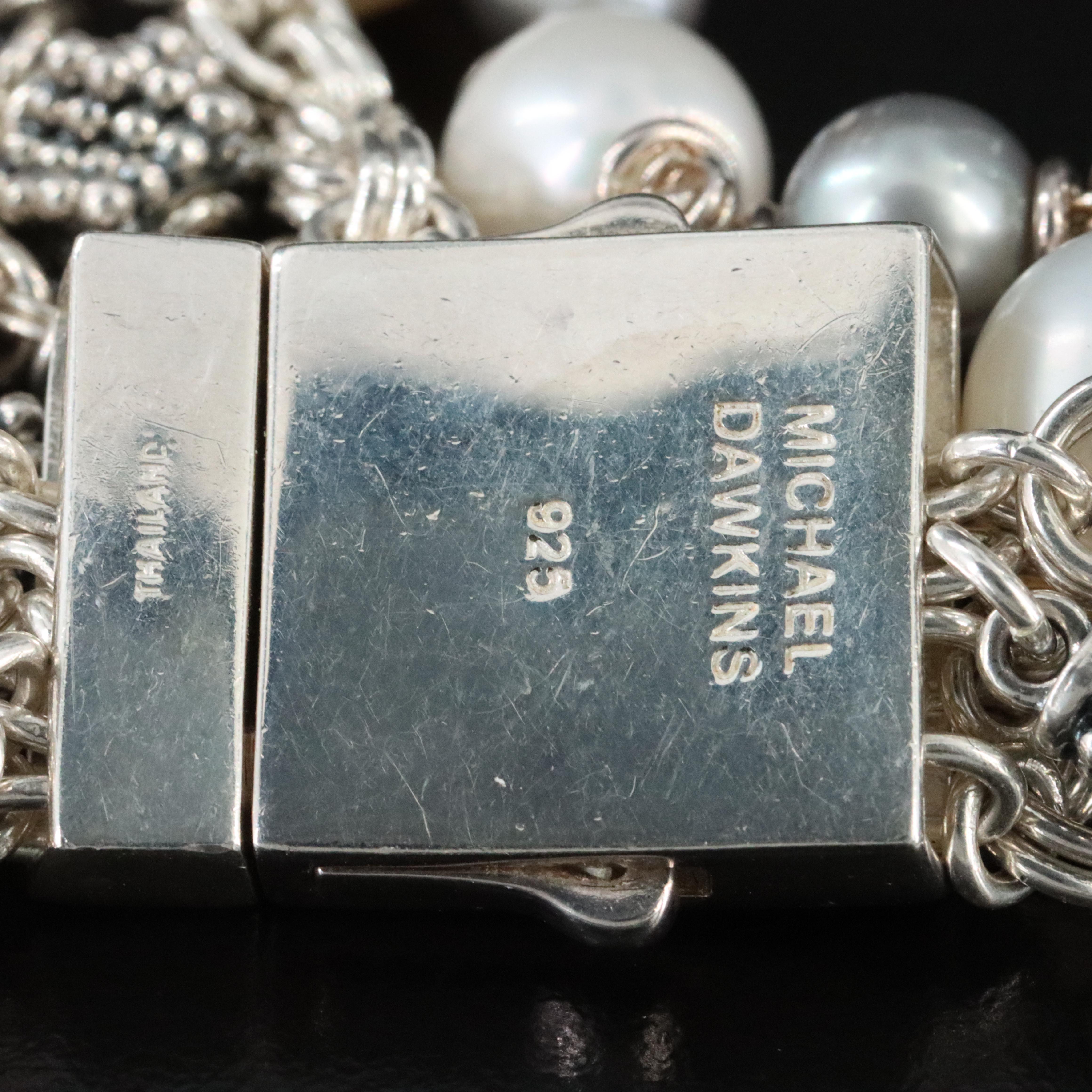 Michael Dawkins Sterling Pearl Bracelet