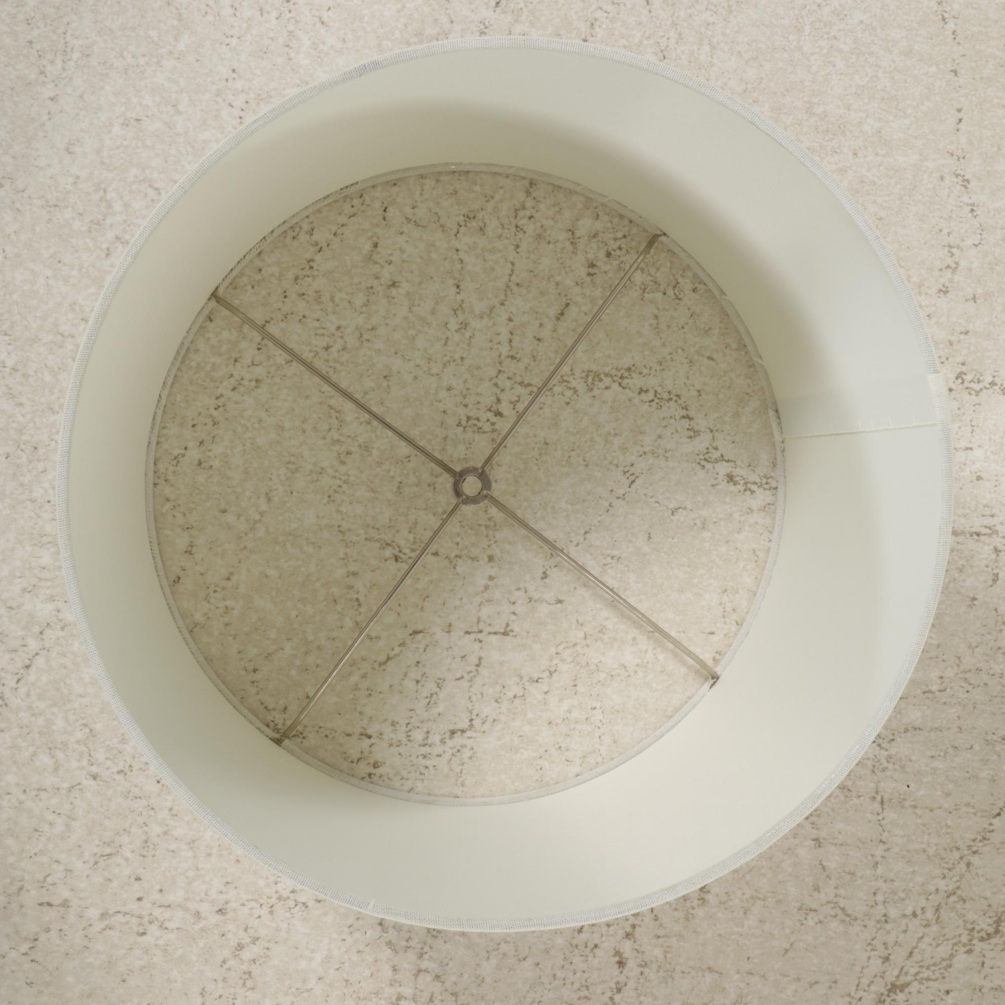 Pair of Dimpled Mercury Glass Table Lamps with Cotton Drum Shades