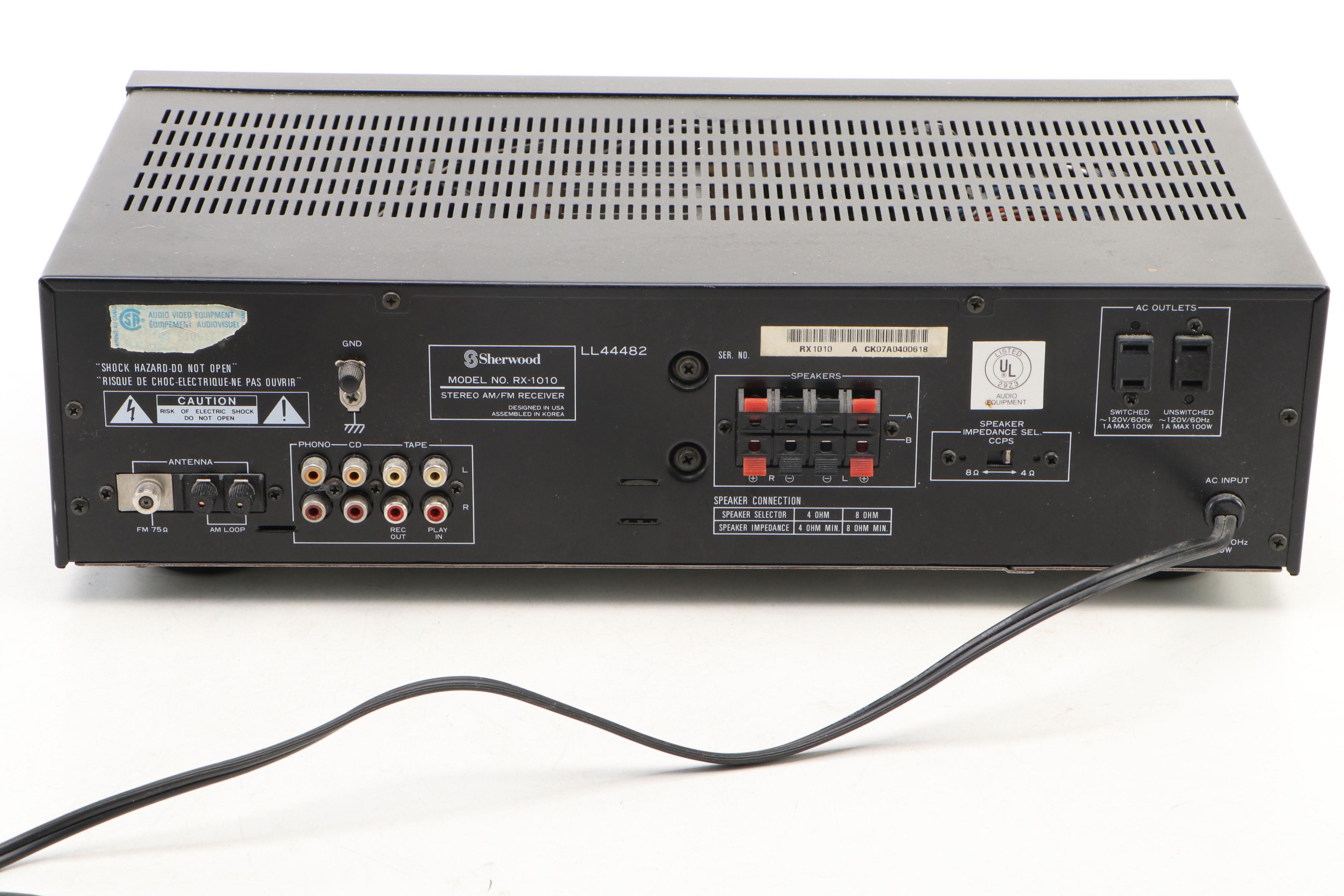 Sherwood RX-1010 Stereo AM/FM Receiver, Late 20th Century