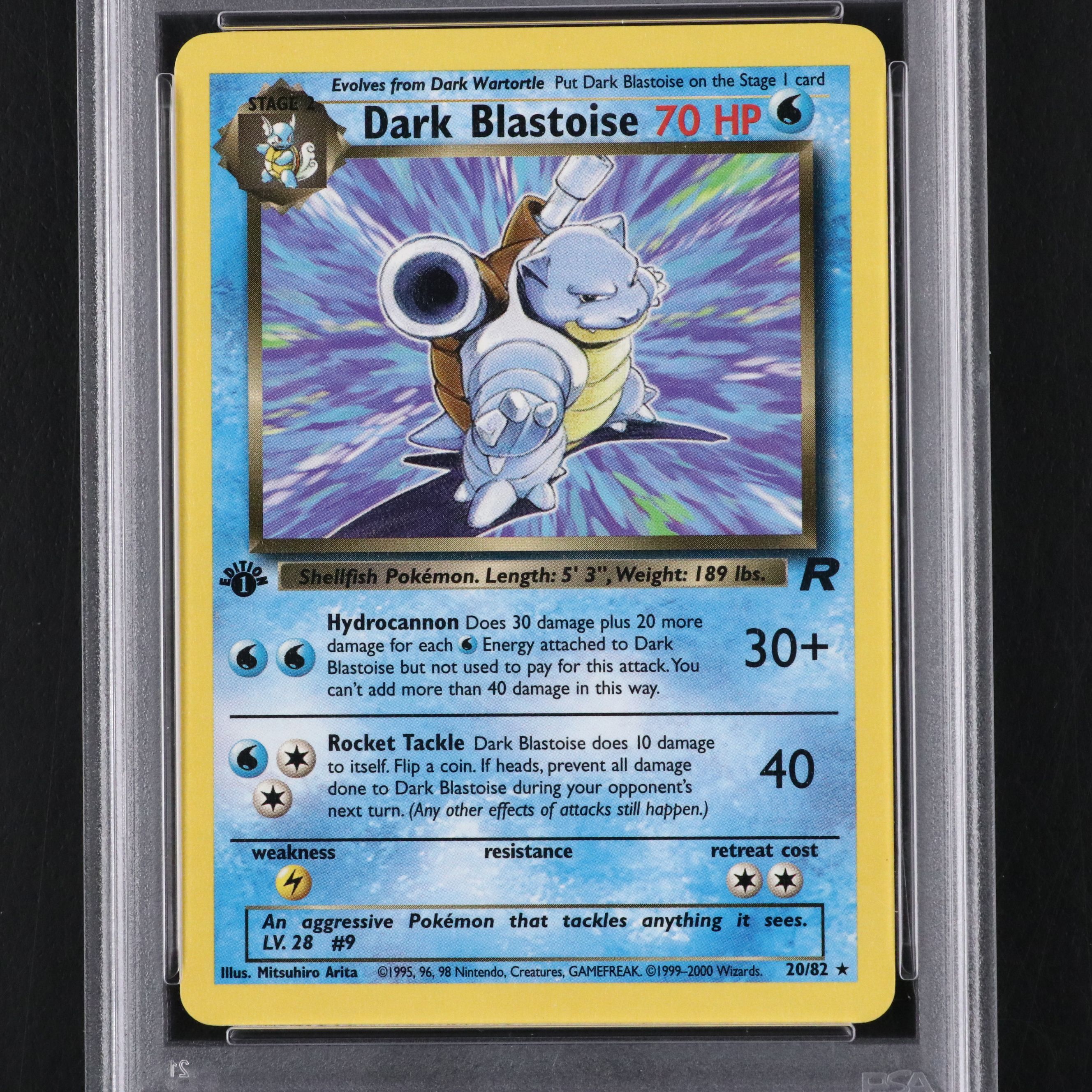 Team Rocket Dark Blastoise 1st Edition Pokémon Card Graded PSA 8