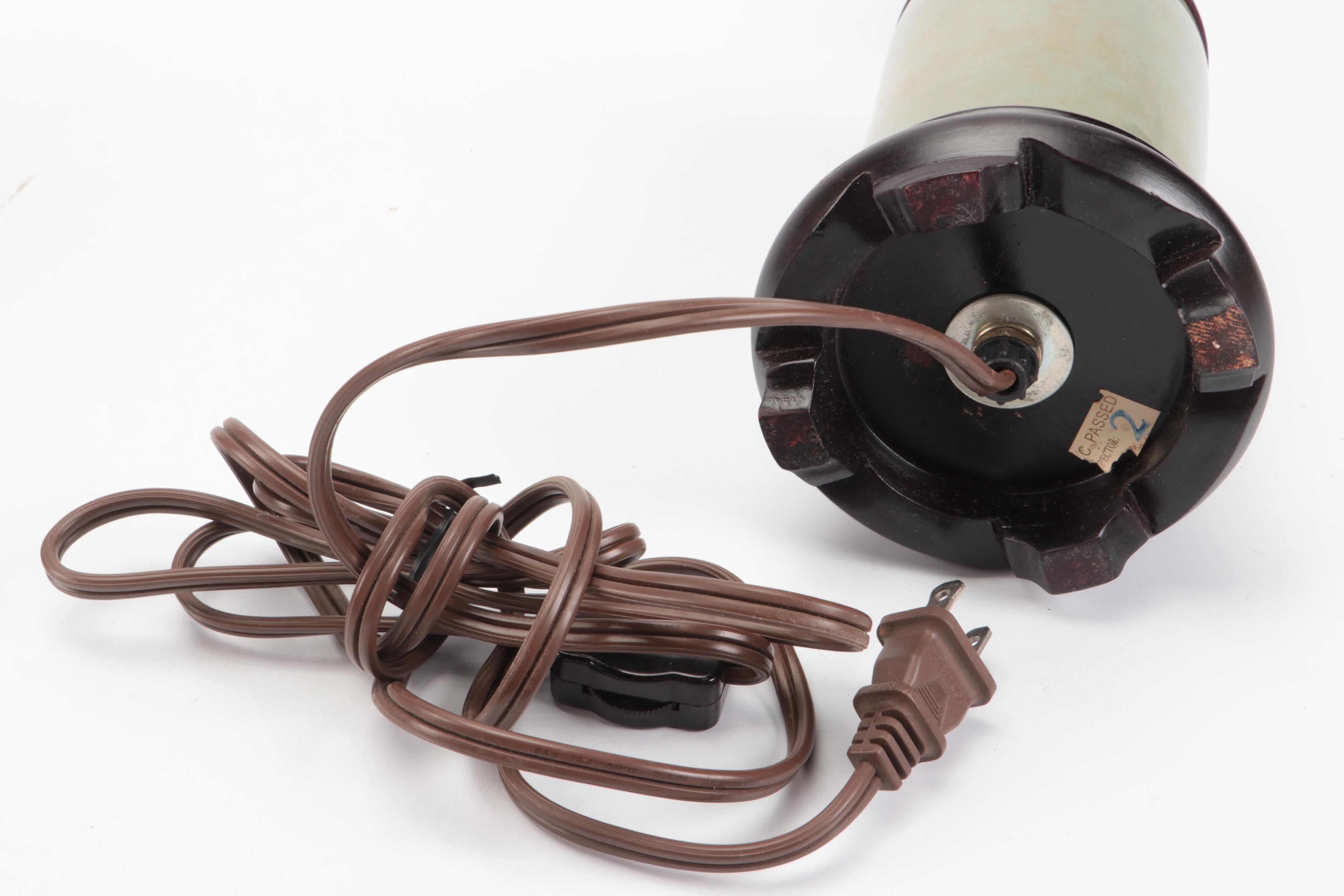 Glass Bonsai Tree with Celadon Ceramic Table Lamp