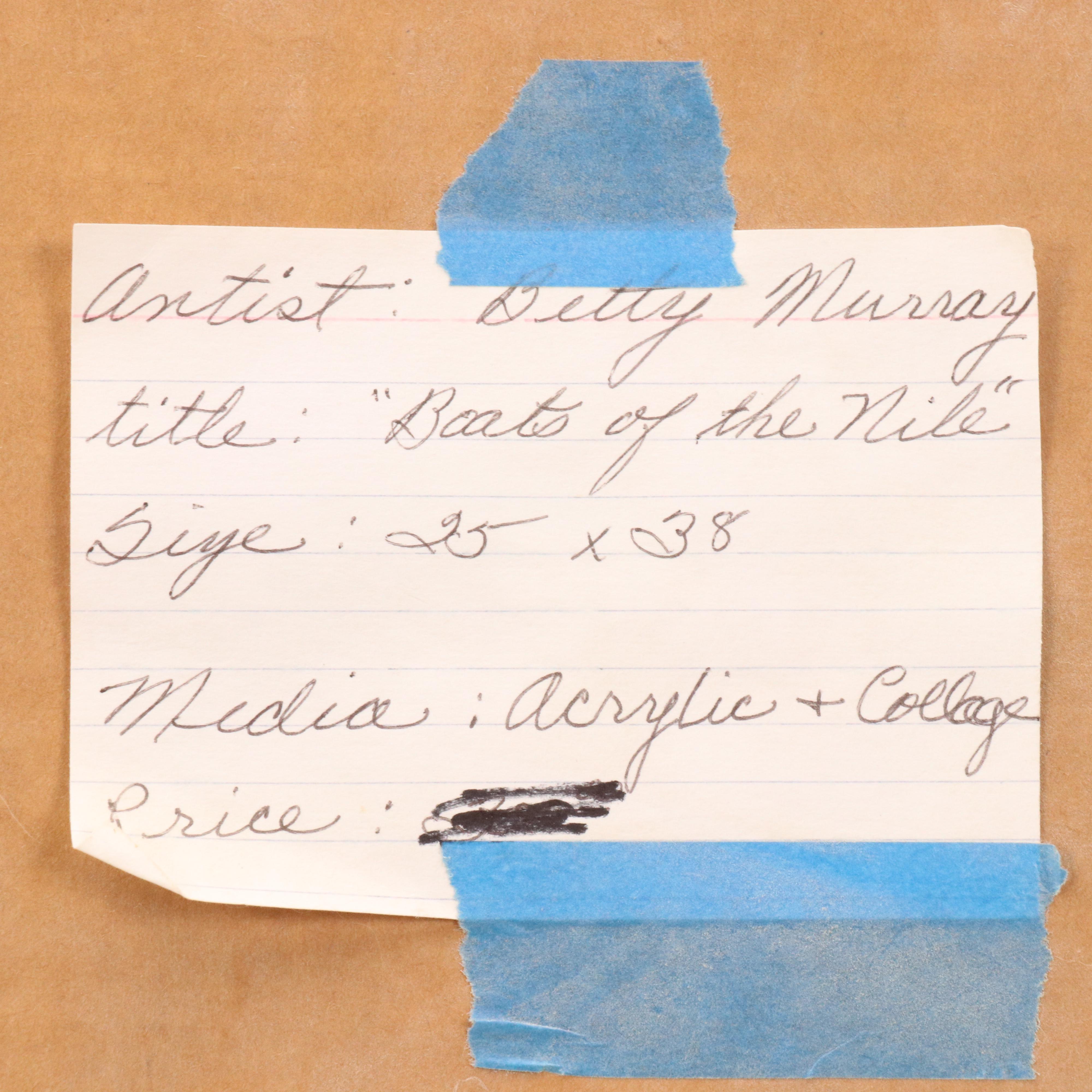 Betty Murray Mixed Media Painting "Boats of the Nile"