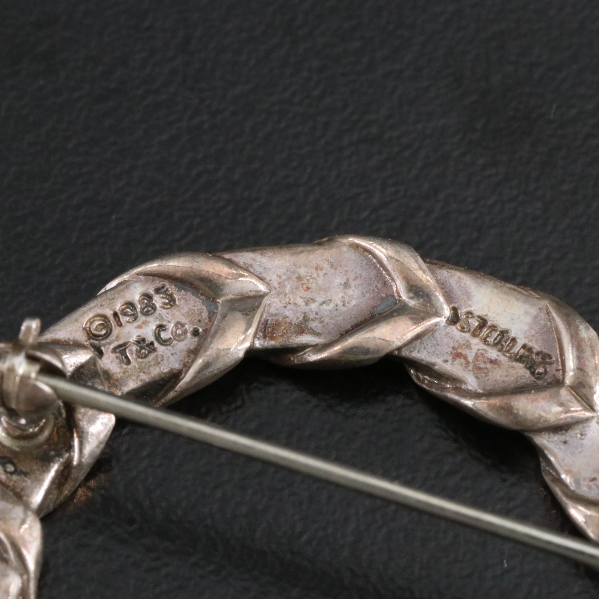 Tiffany & Co. Sterling Wreath Brooch and Bean Design Pendant