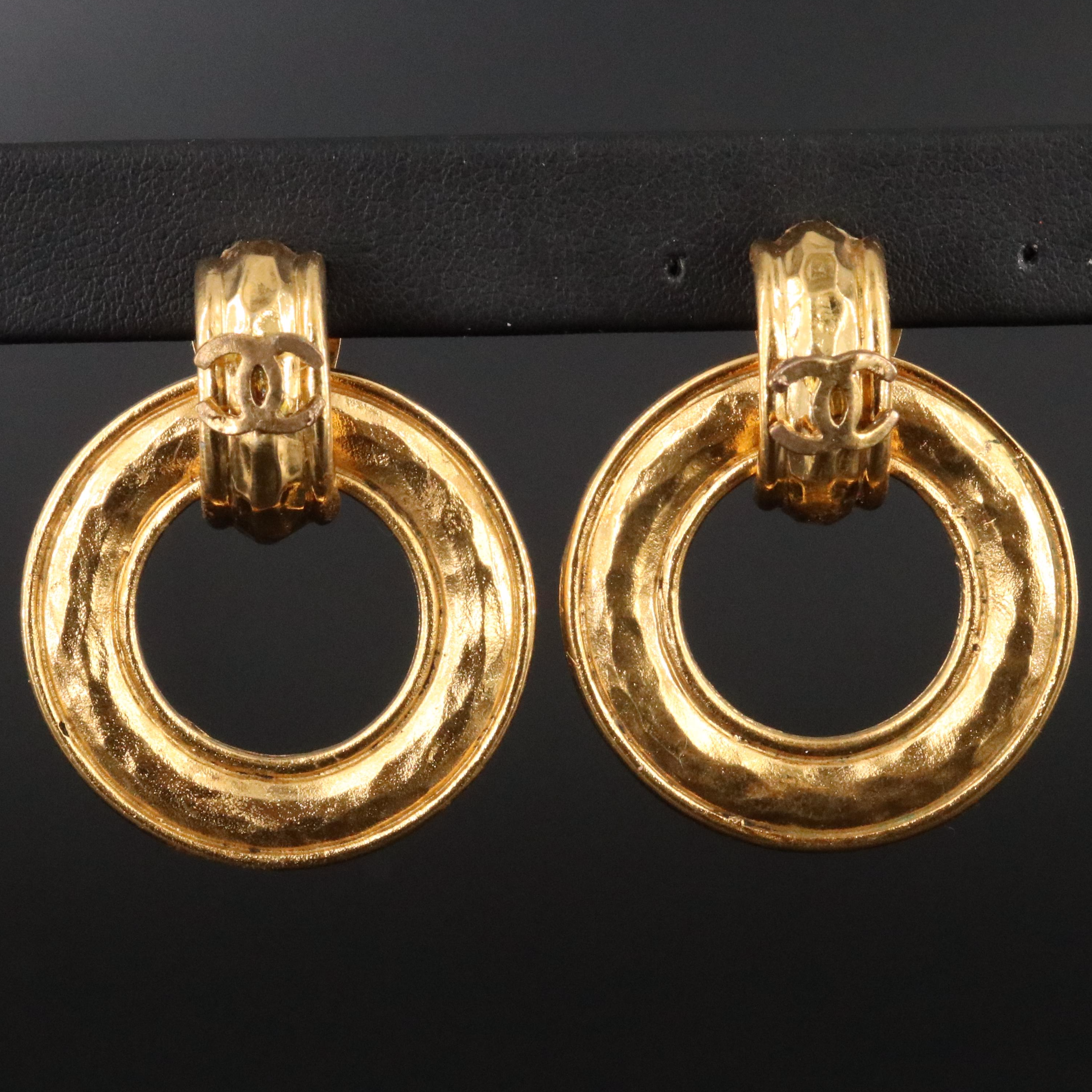 Chanel CC Clip Earrings with Removable Hoops