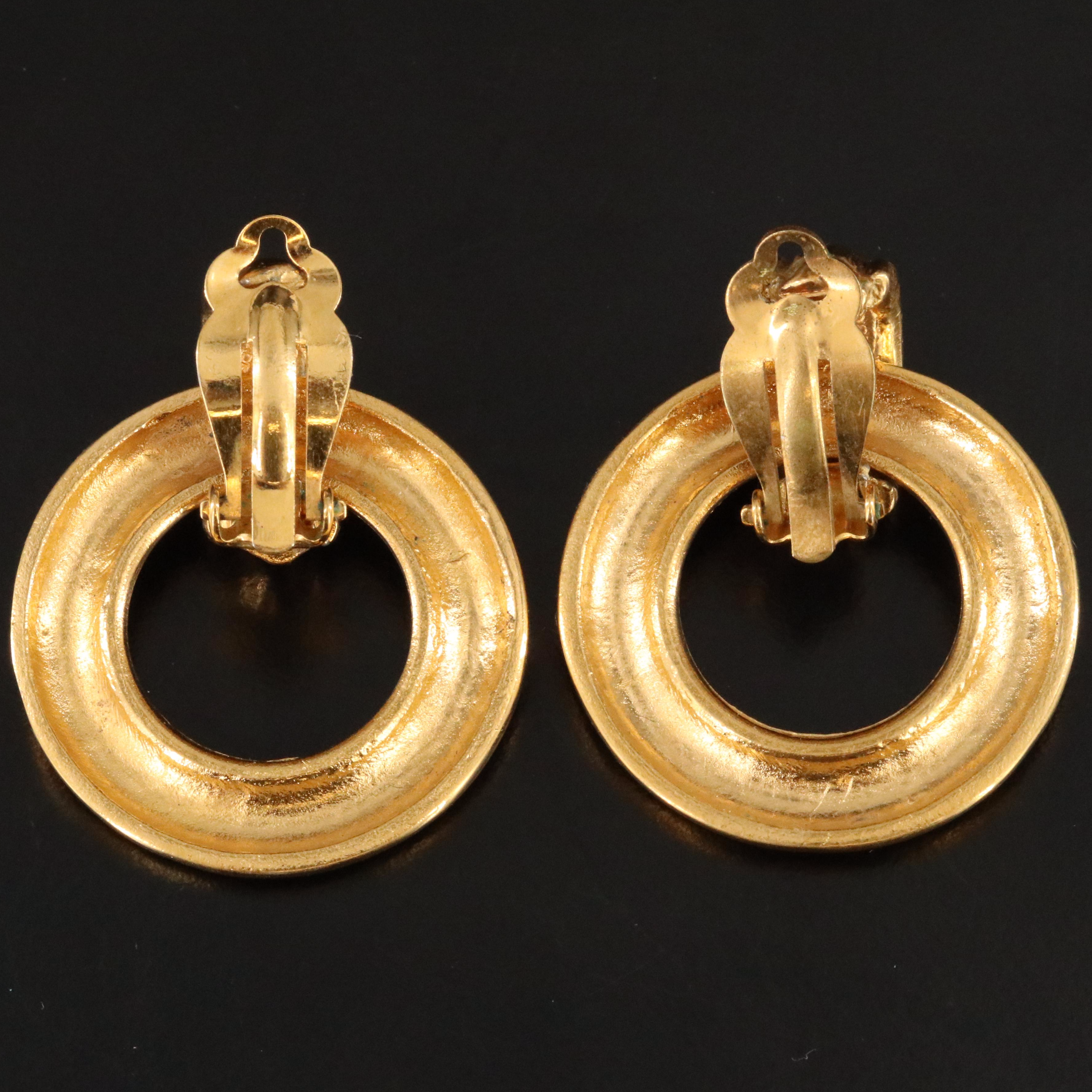 Chanel CC Clip Earrings with Removable Hoops