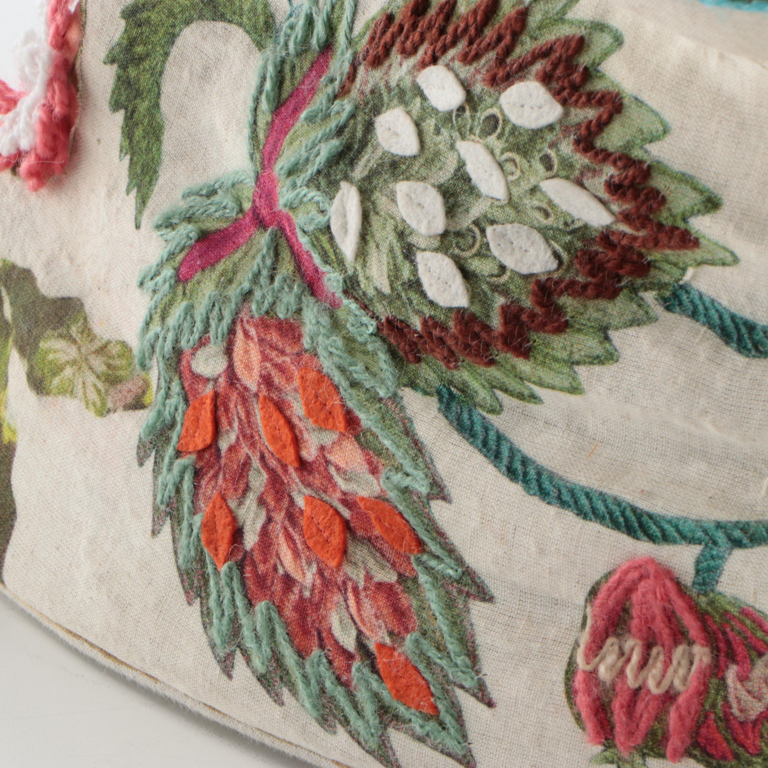 Contemporary Hand Embroidered & Felted Embellishments on Cotton Brahma Bull Head