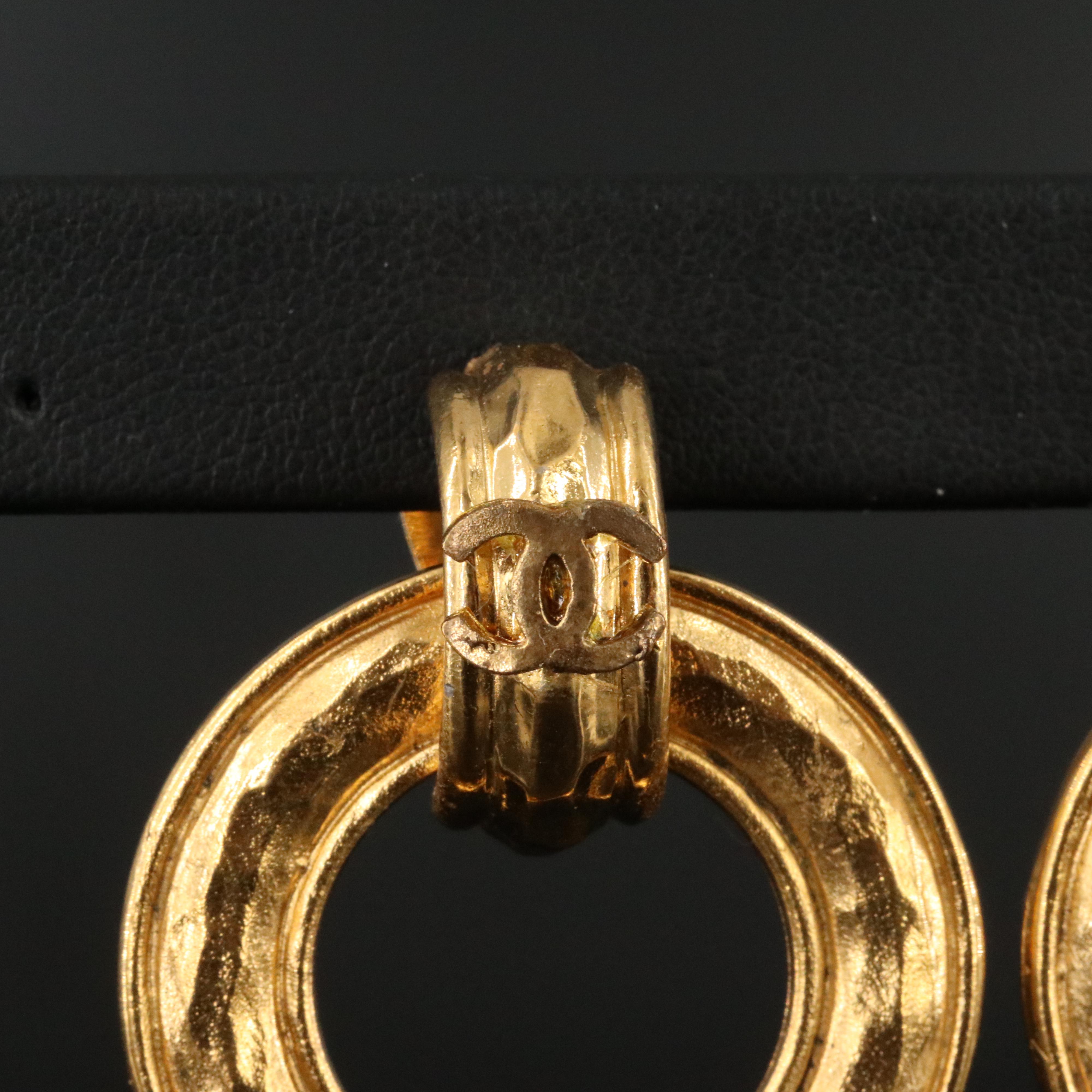 Chanel CC Clip Earrings with Removable Hoops