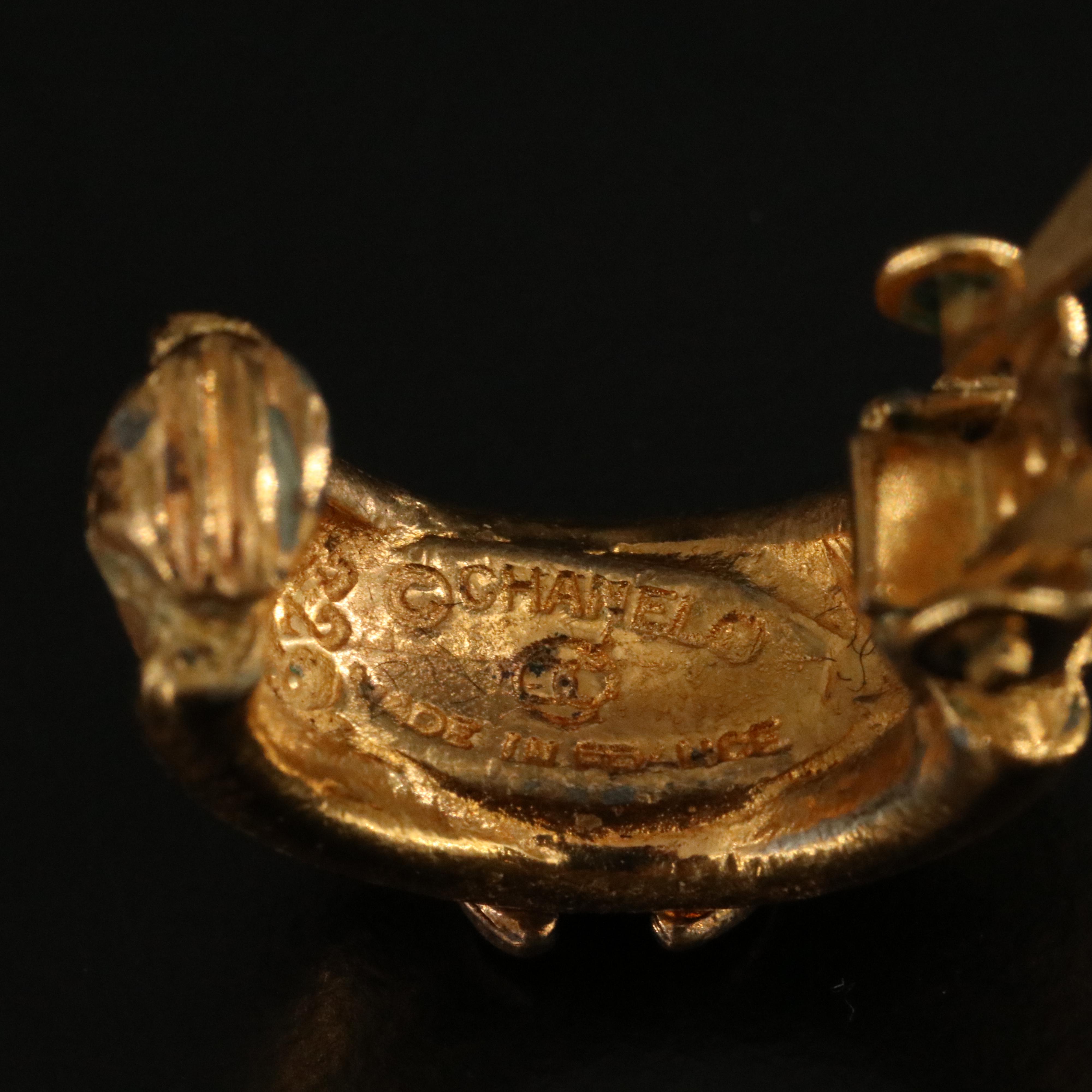 Chanel CC Clip Earrings with Removable Hoops