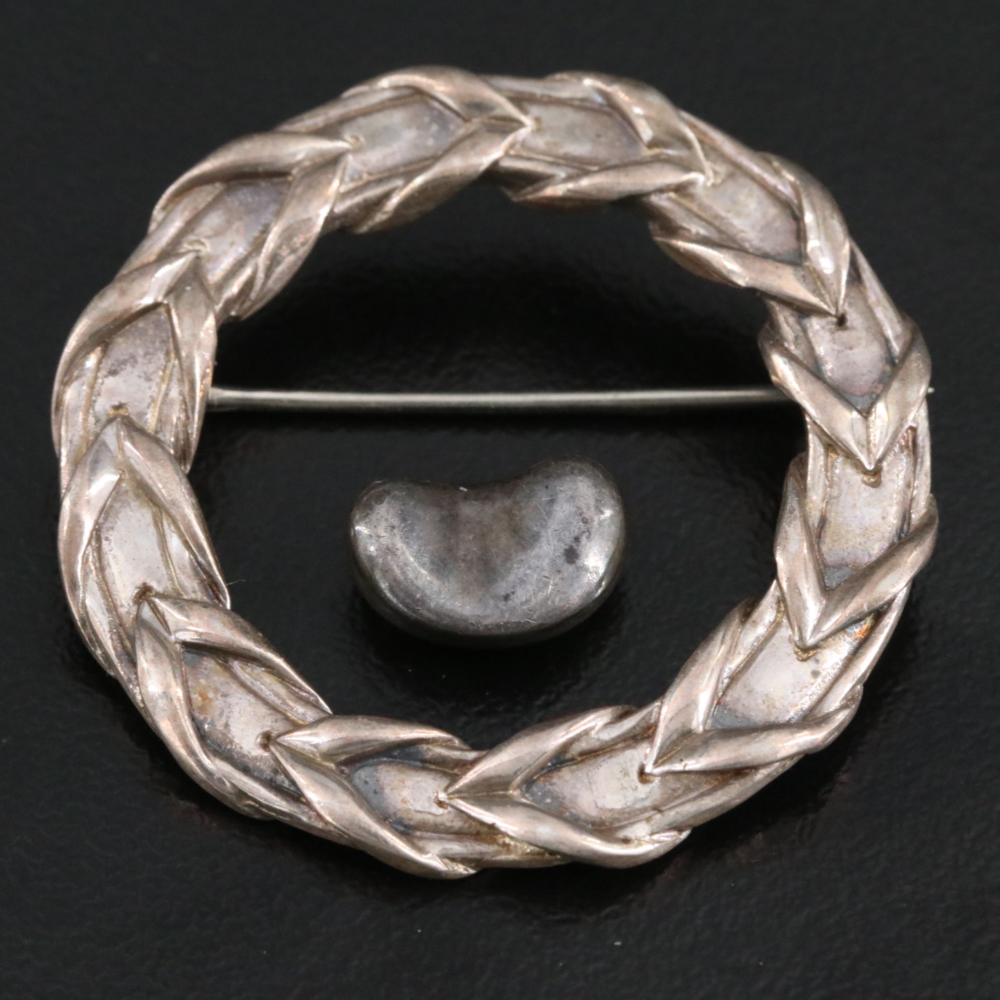Tiffany & Co. Sterling Wreath Brooch and Bean Design Pendant