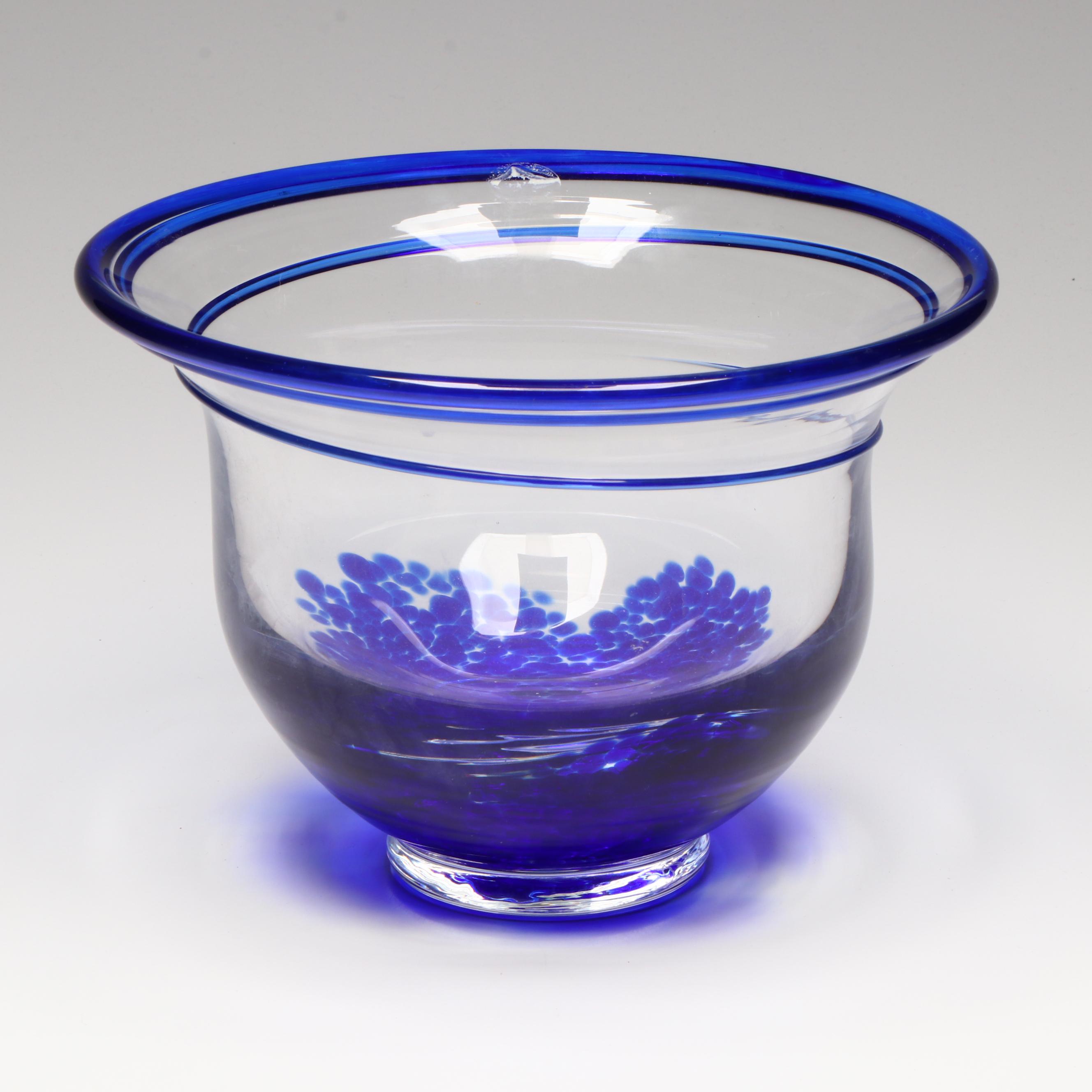 Studio Handblown Art Glass Decorative Bowl