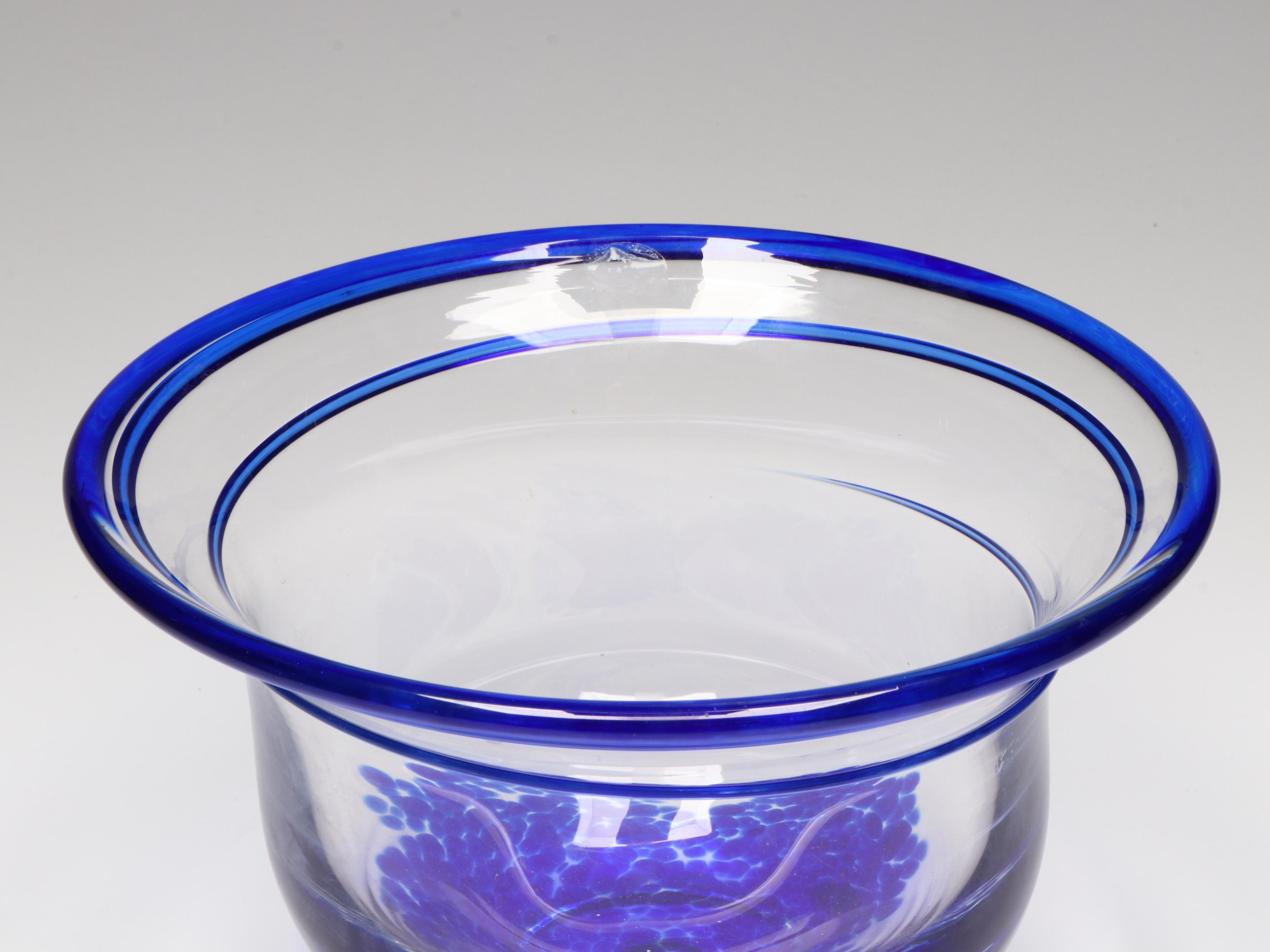 Studio Handblown Art Glass Decorative Bowl