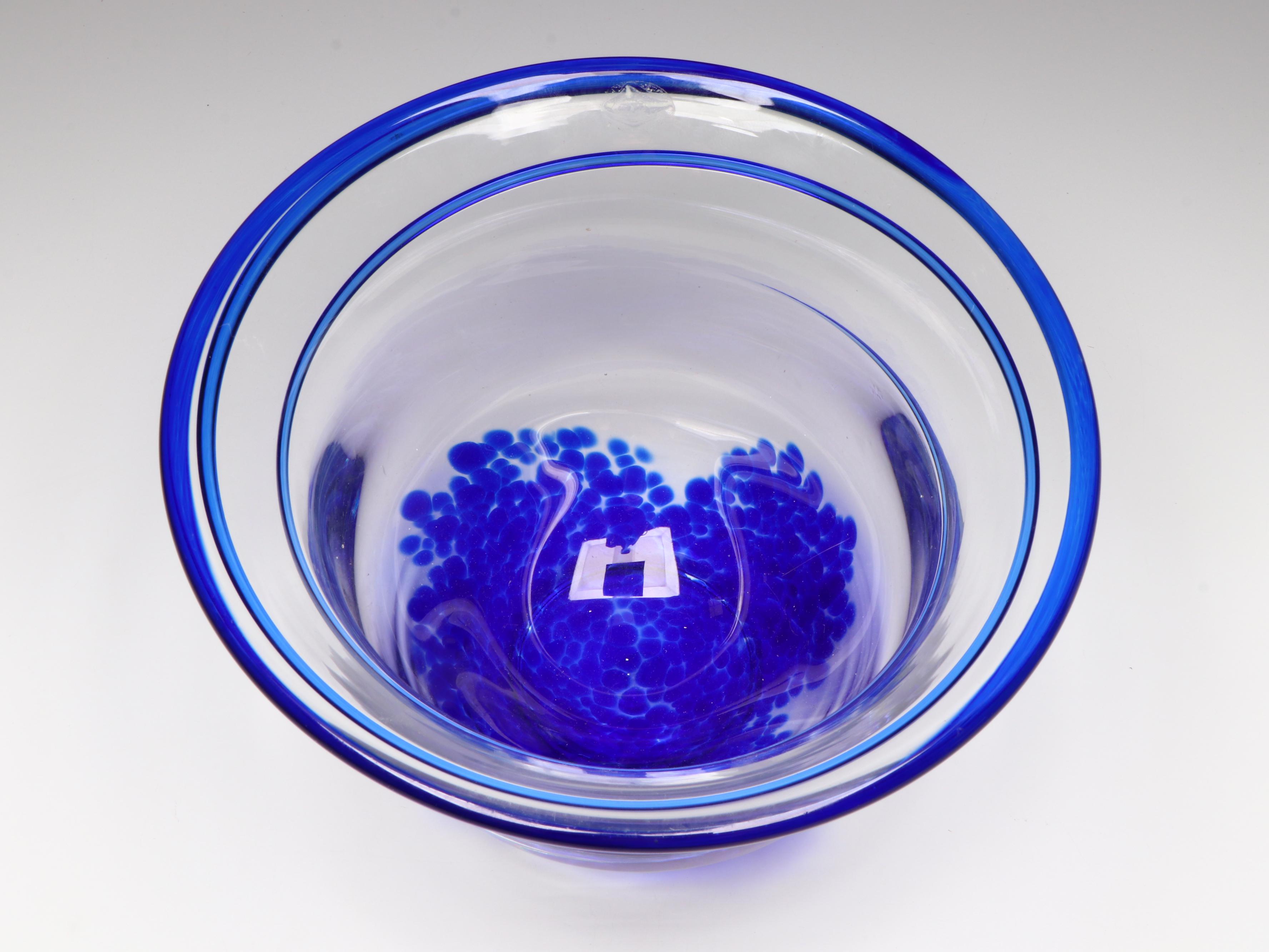 Studio Handblown Art Glass Decorative Bowl