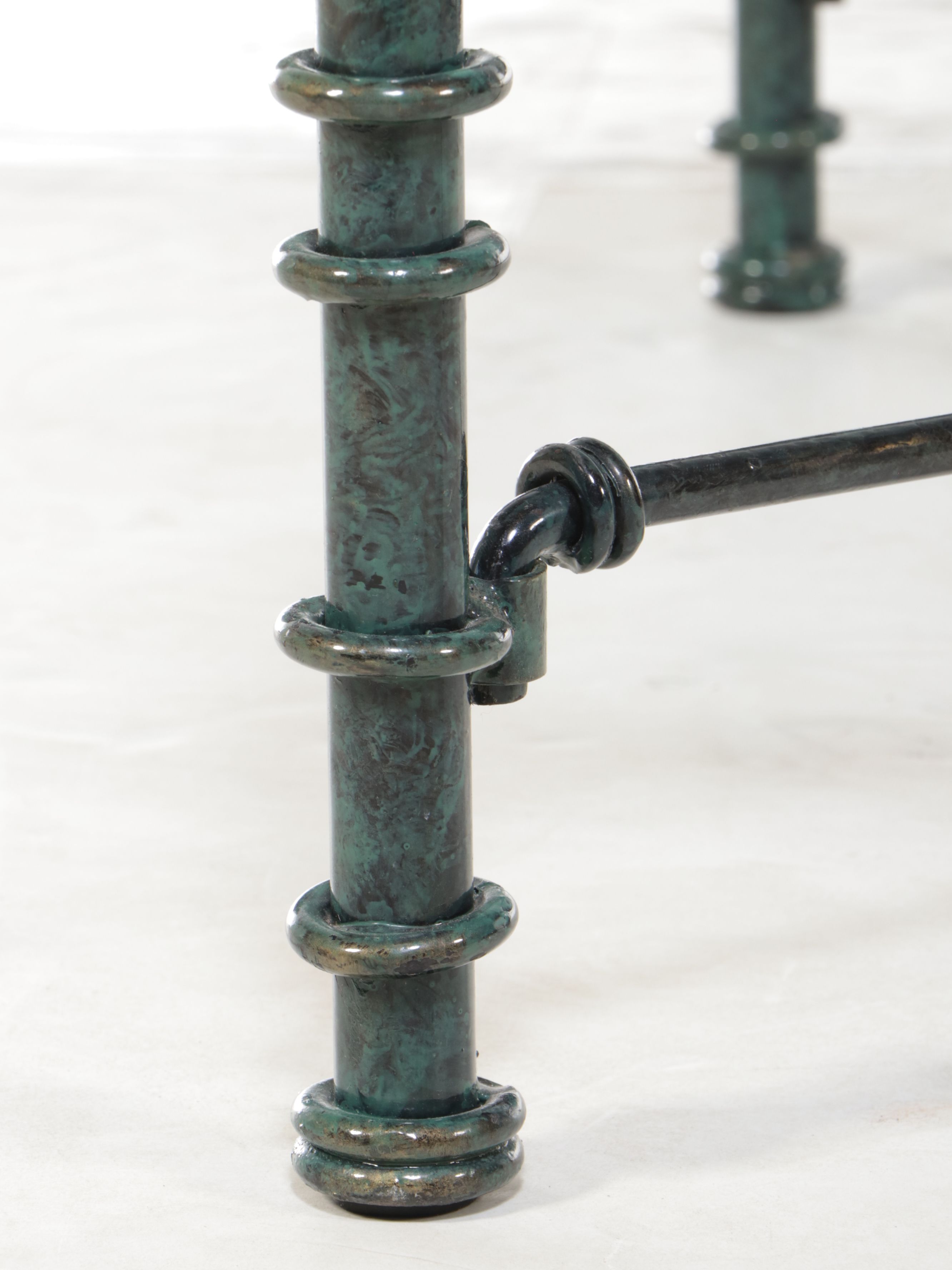 Enamel Coffee Table with Glass Top