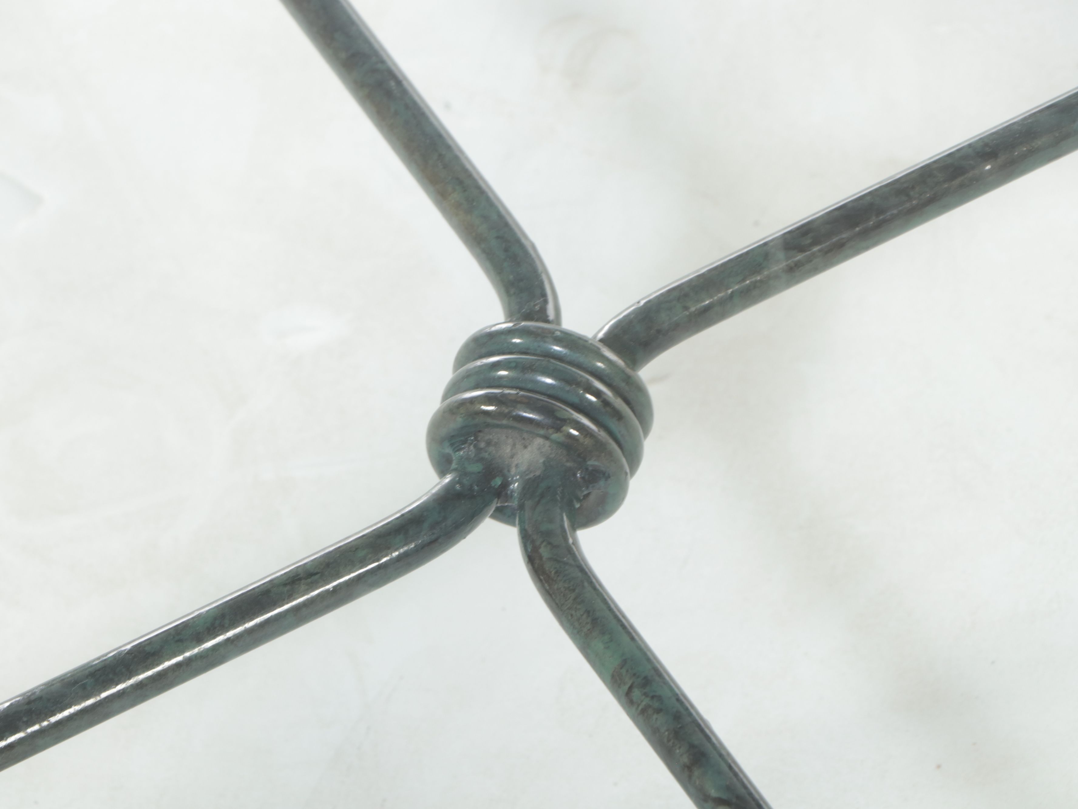 Enamel Coffee Table with Glass Top