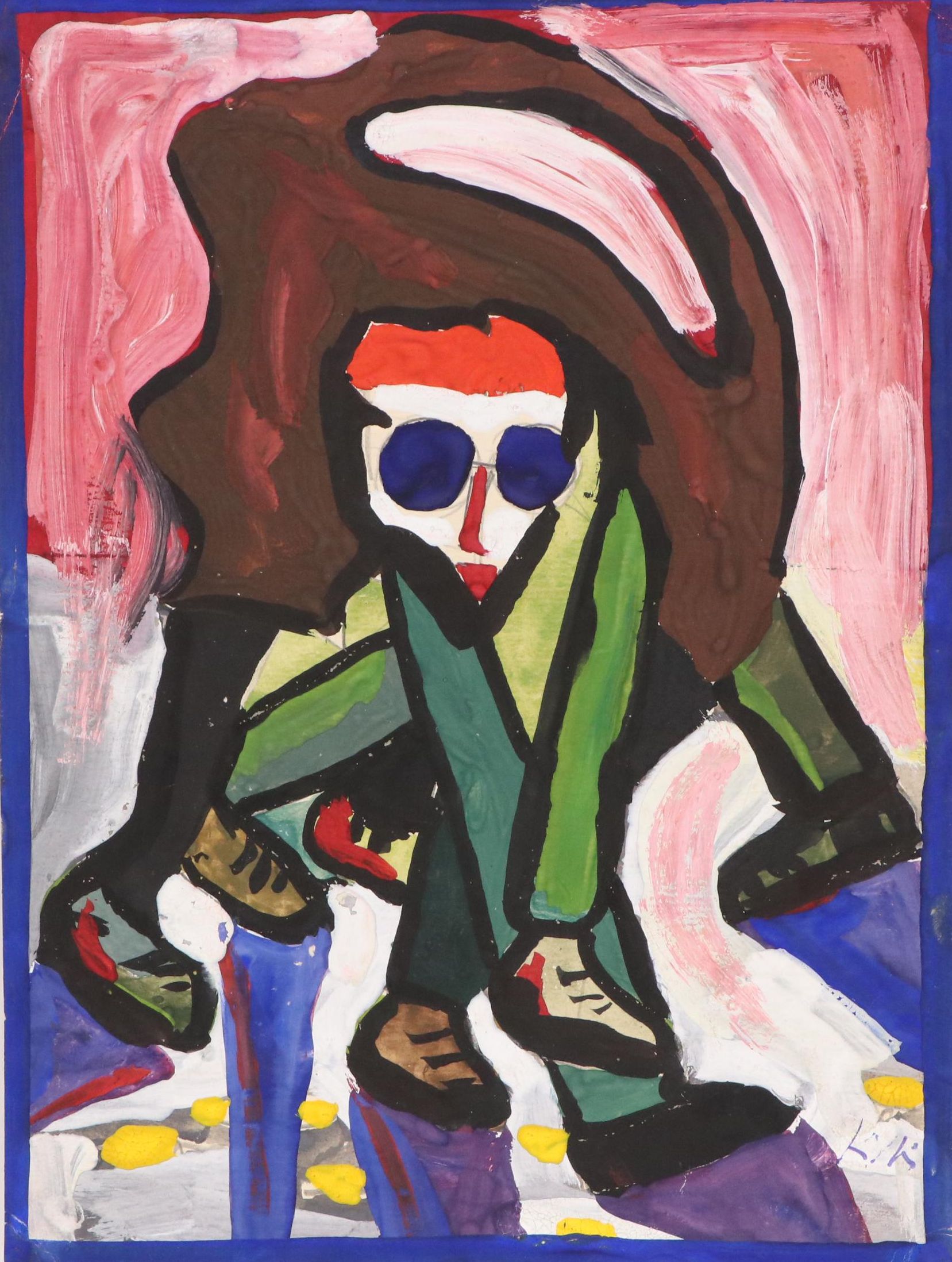 Nikolay "Kuk" Manuylov Figural Surrealist Tempera Painting, 21st Century