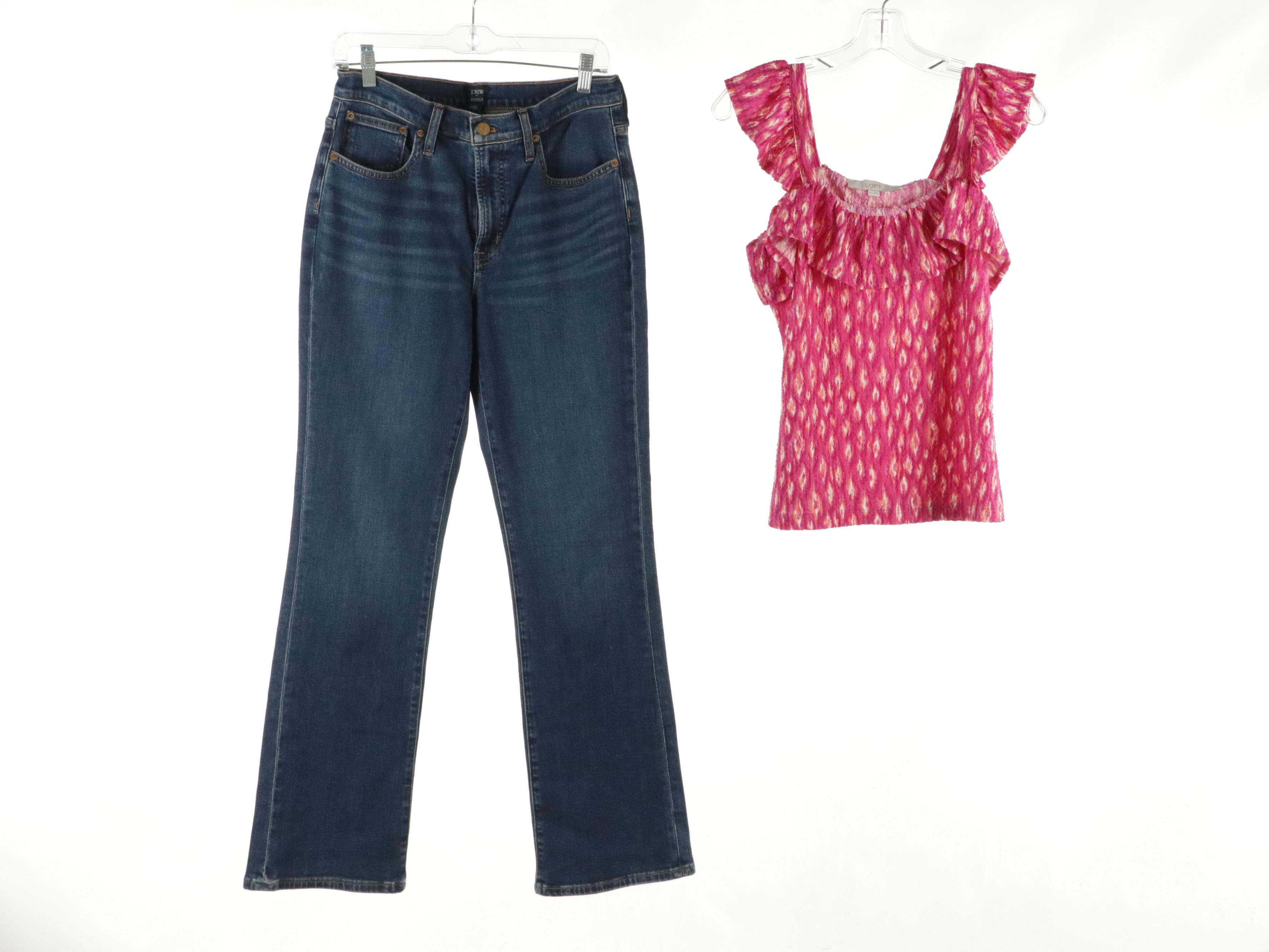 J. Crew Bootcut Denim Jeans, Loft and Lilly Pulitzer Printed Tanks, Other Shorts