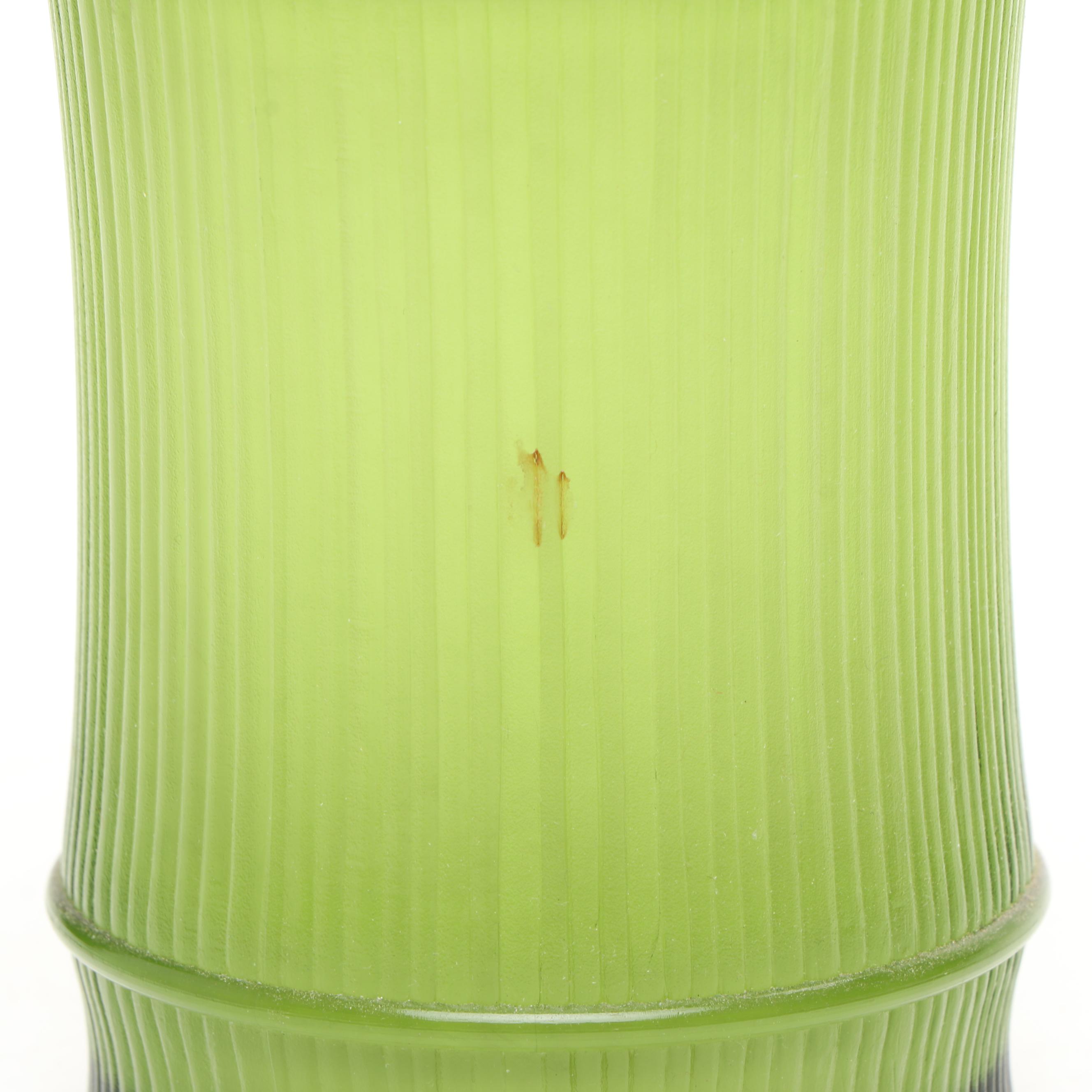 Set of Six Faux Bamboo Green Cased Plastic Tumblers