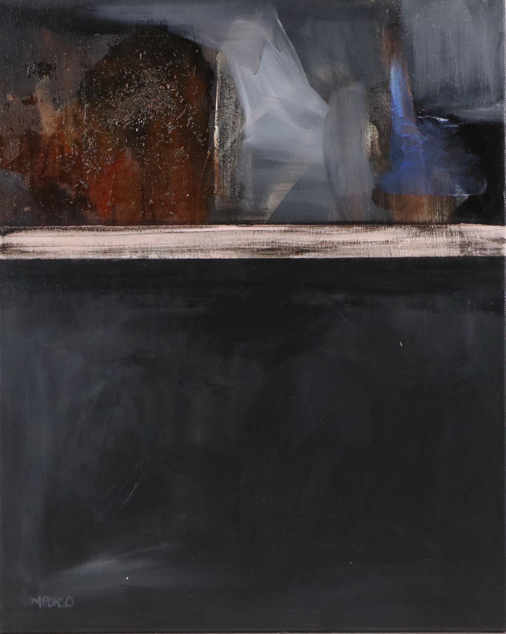 Milagros Pongo Abstract Mixed Media Painting "Minimalist," 21st Century