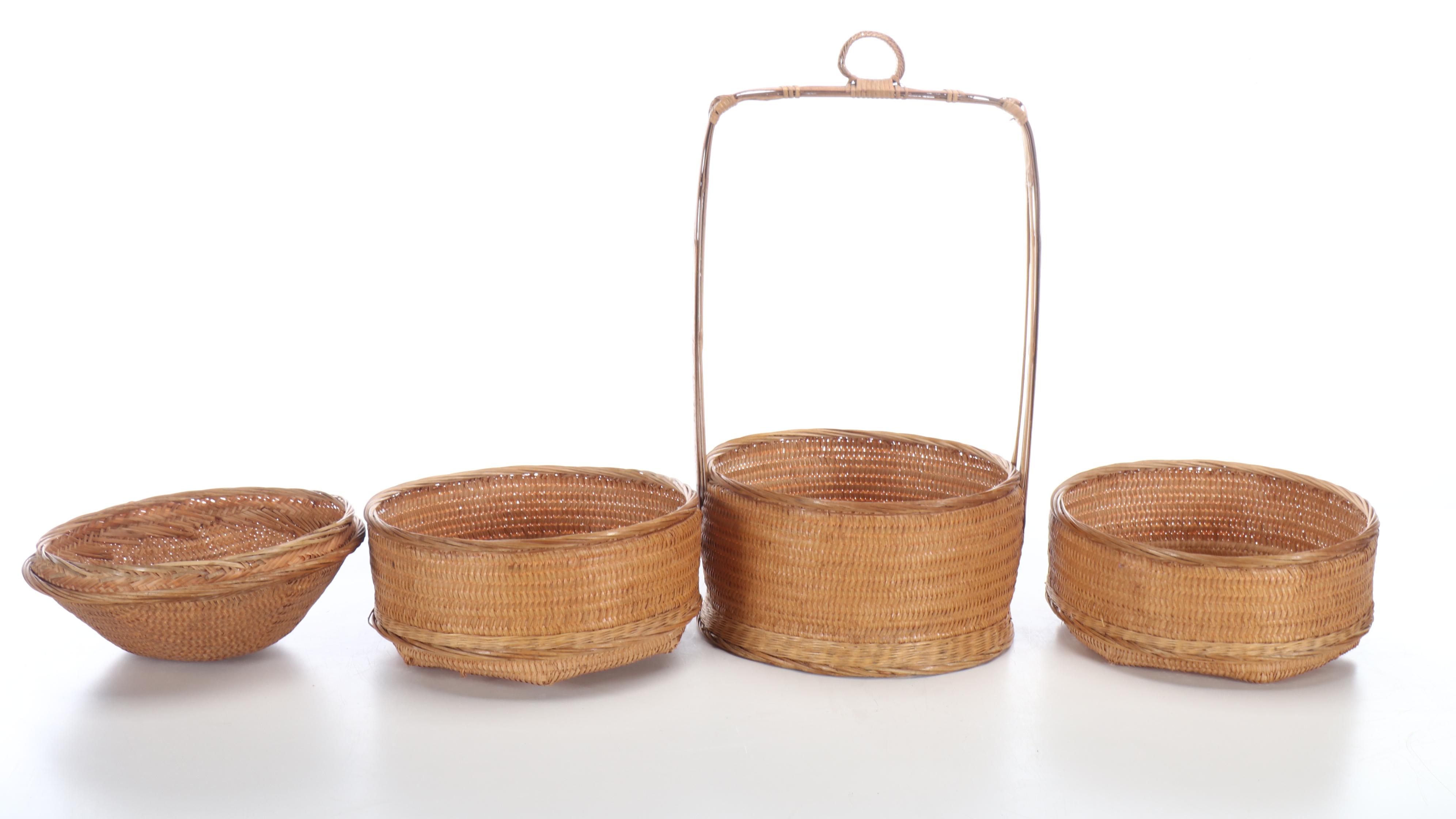 Southeast Asian Style Wedding Tiffin with Other Basket, 20th Century