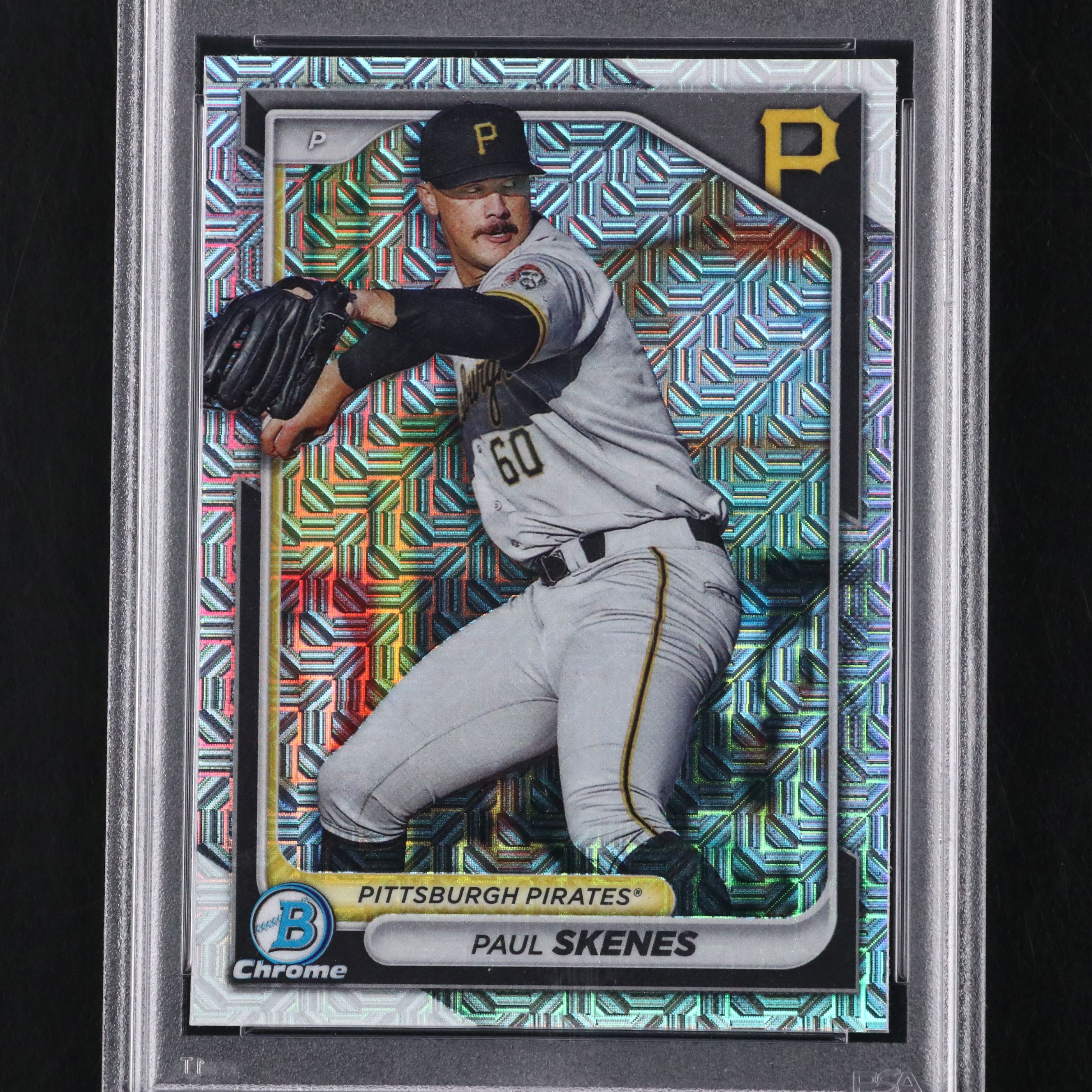 2024 Bowman Chrome Paul Skenes Mega Box Refractor Prospect Card Graded PSA 10