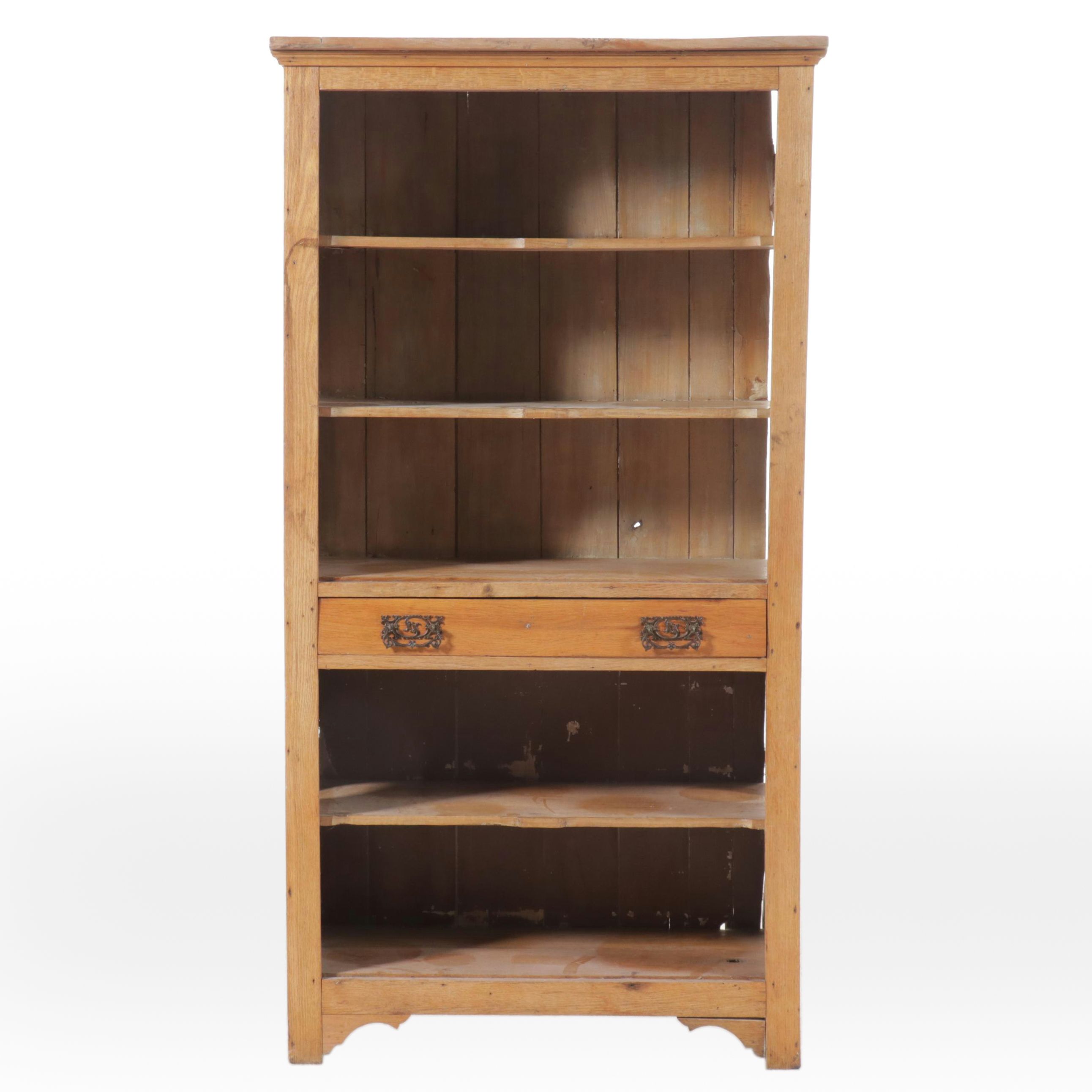 Arts & Crafts Style Natural Finish Bookcase