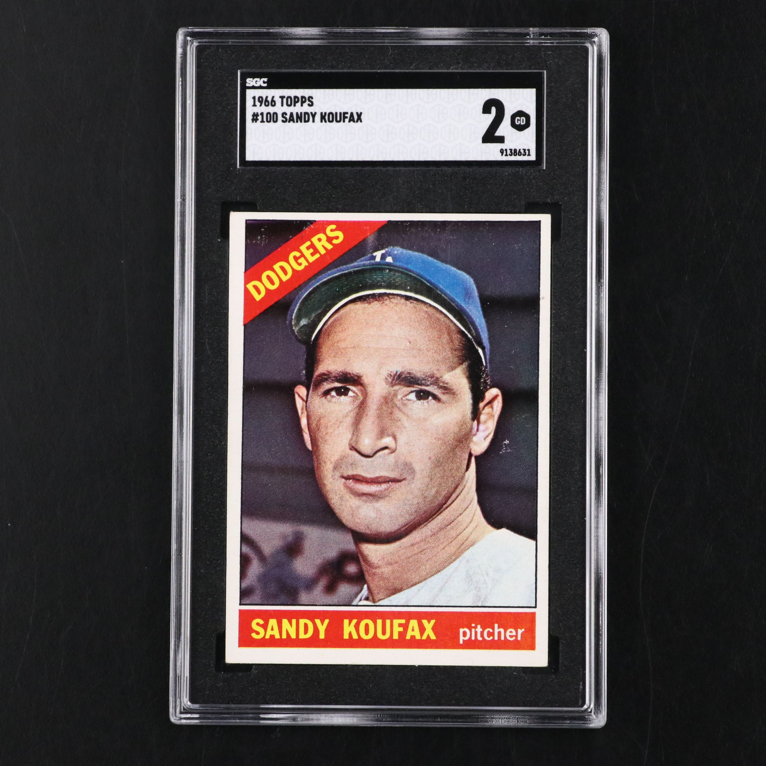 1966 Topps Sandy Koufax Los Angeles Dodgers Baseball Card Graded SGC 2