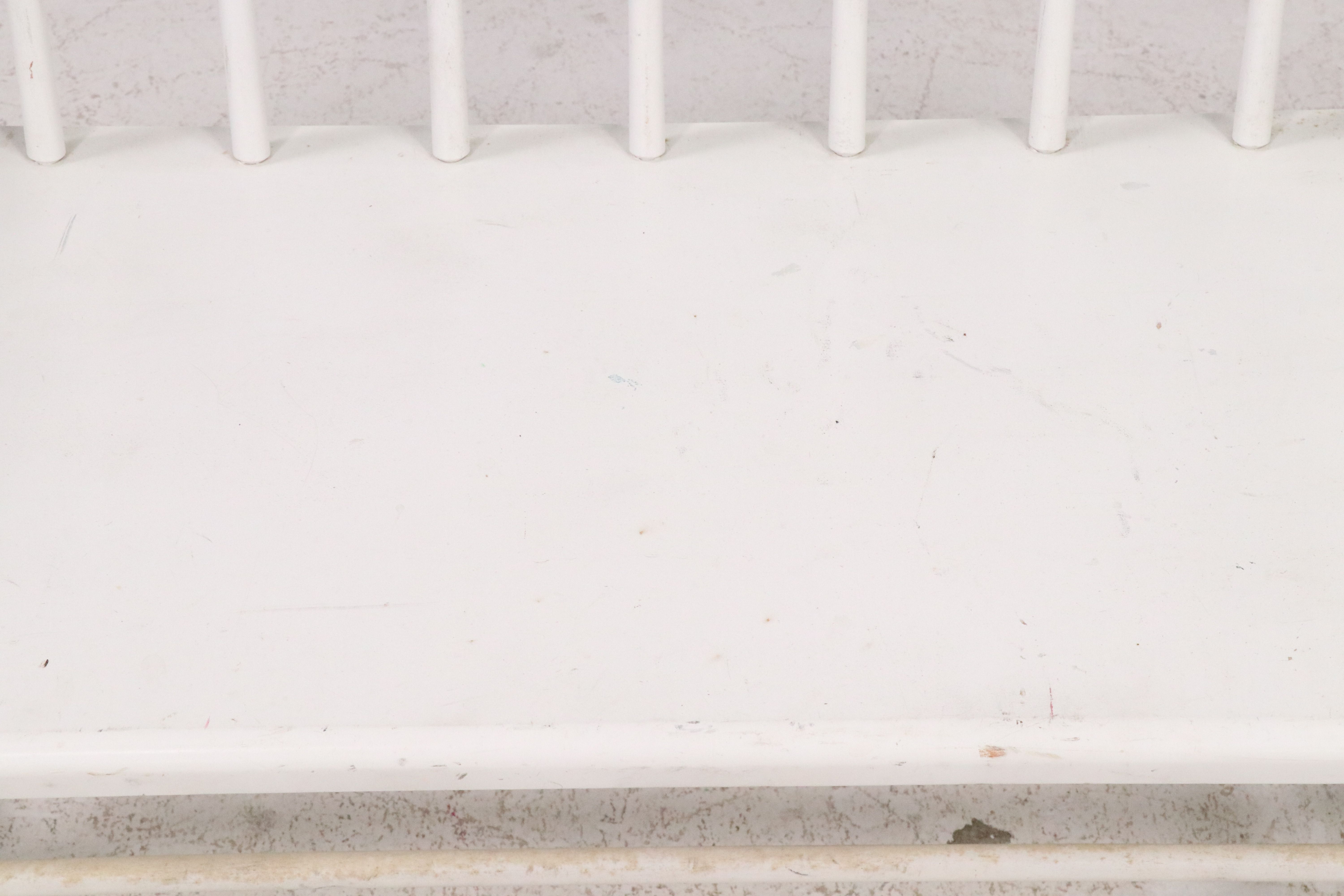 American Colonial Style White-Painted Wood Bench