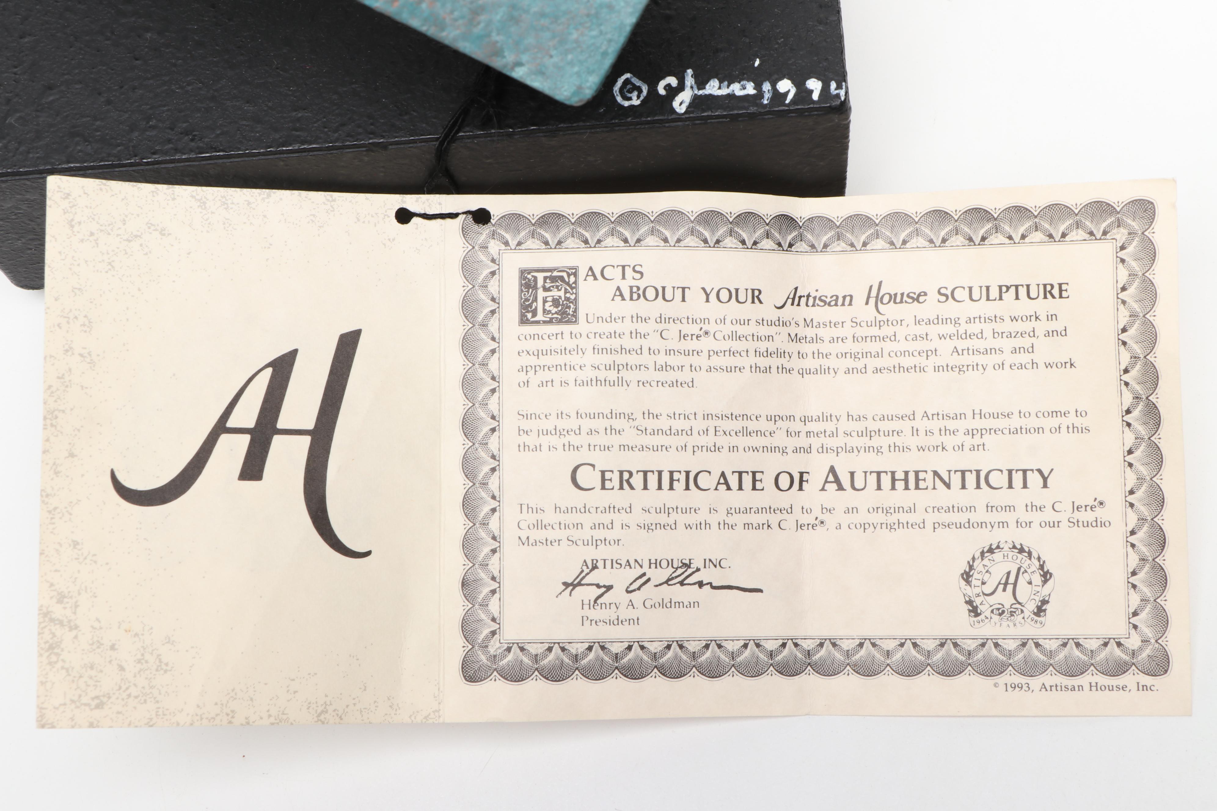 Artisan House, Inc. "Freeze Frame" Metal Sculpture with Toyo Bronze Candlestick