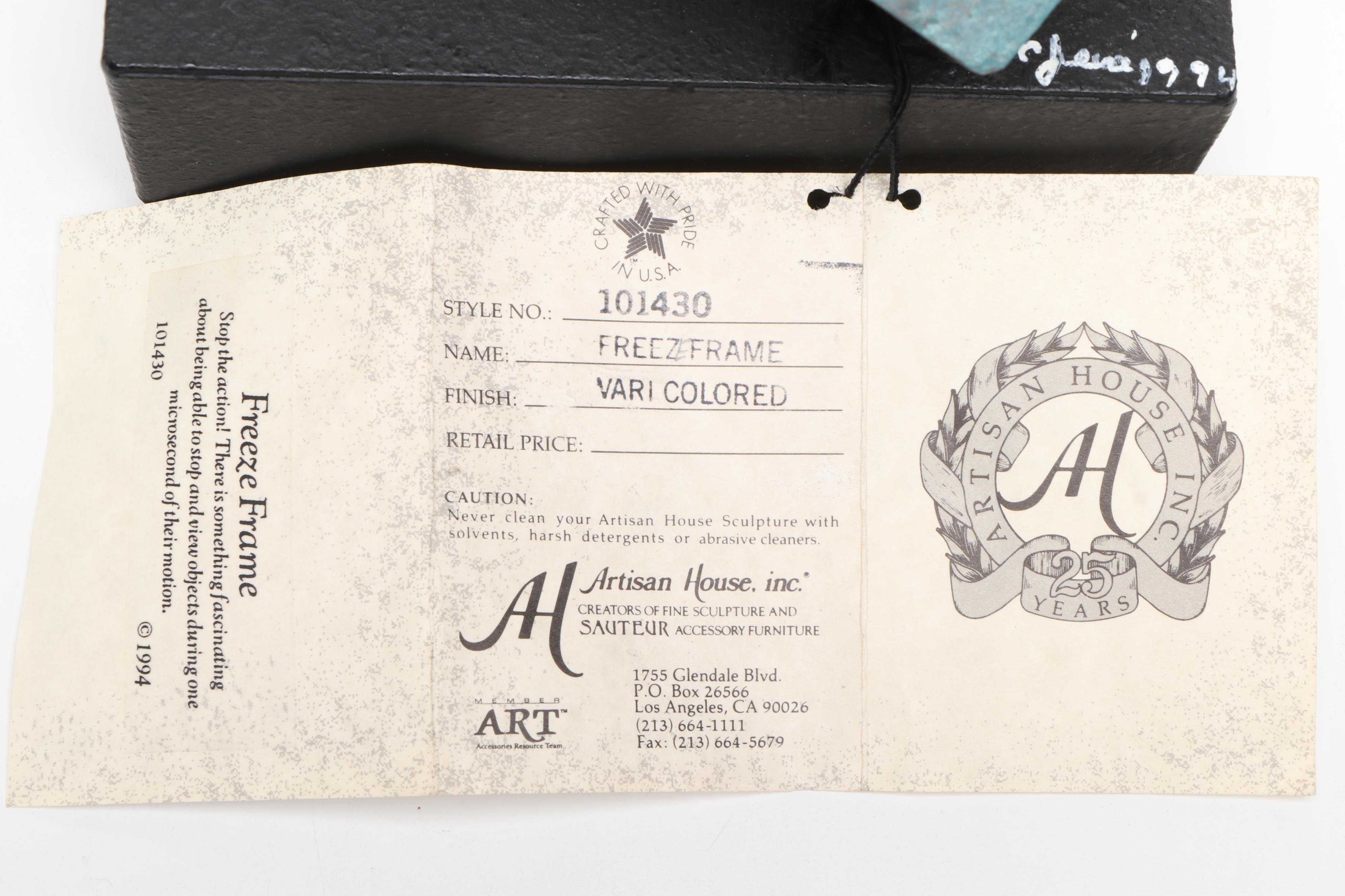 Artisan House, Inc. "Freeze Frame" Metal Sculpture with Toyo Bronze Candlestick