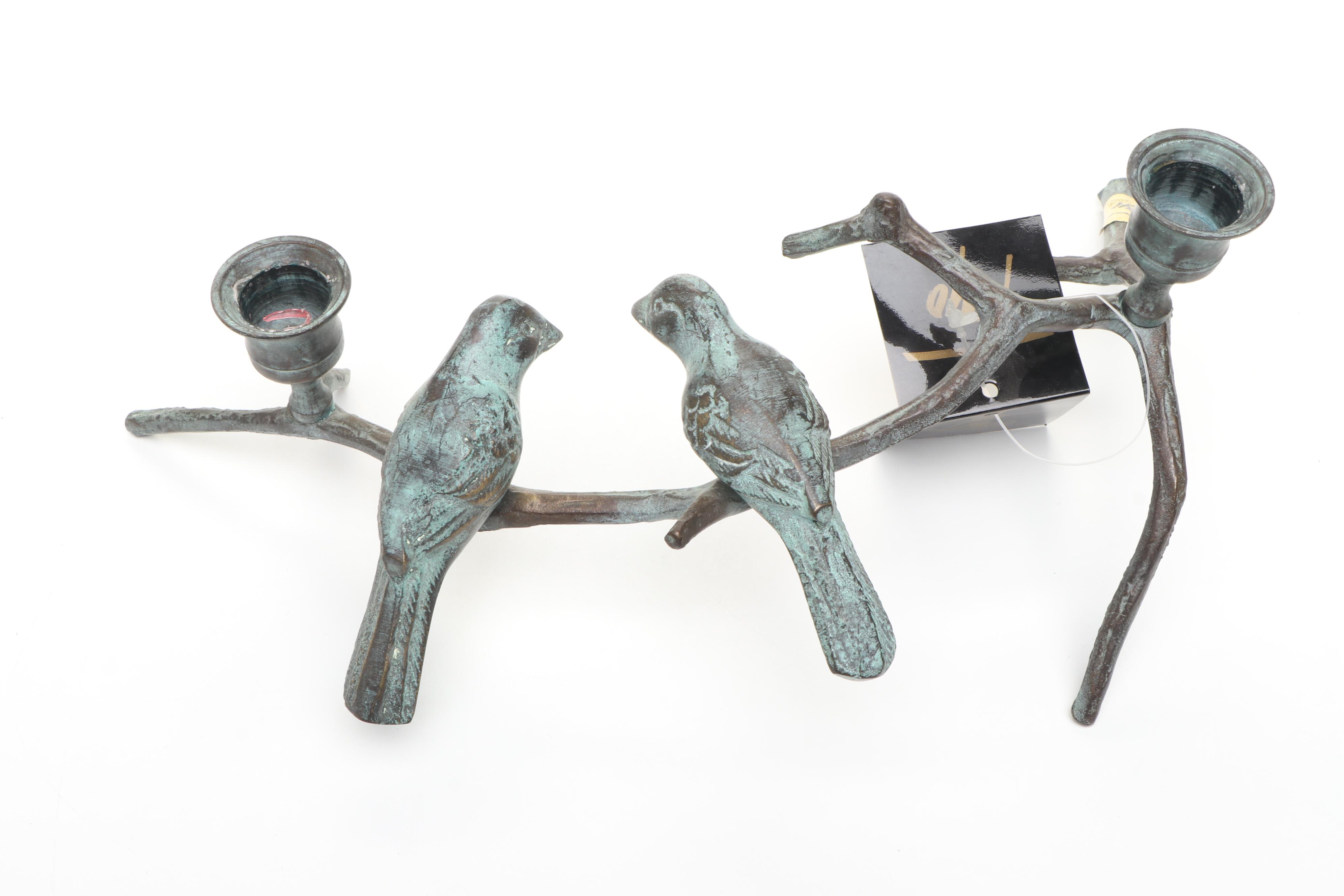 Artisan House, Inc. "Freeze Frame" Metal Sculpture with Toyo Bronze Candlestick