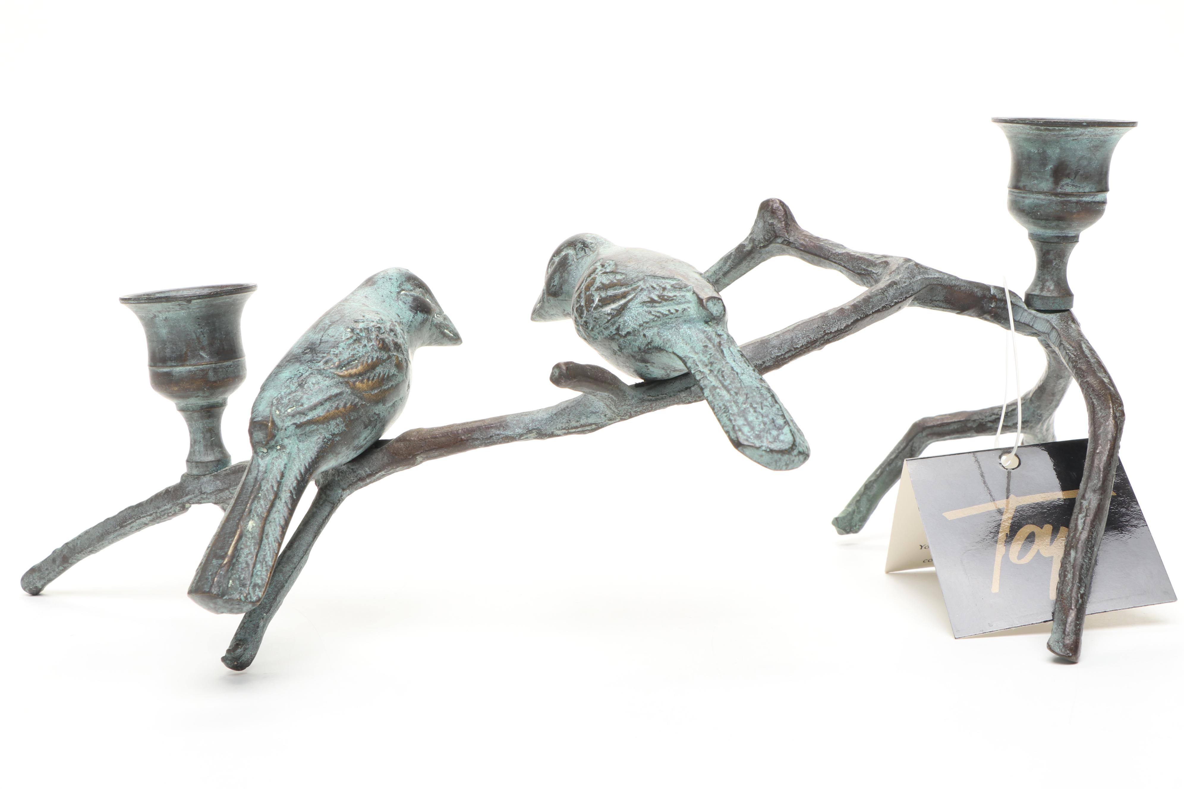 Artisan House, Inc. "Freeze Frame" Metal Sculpture with Toyo Bronze Candlestick