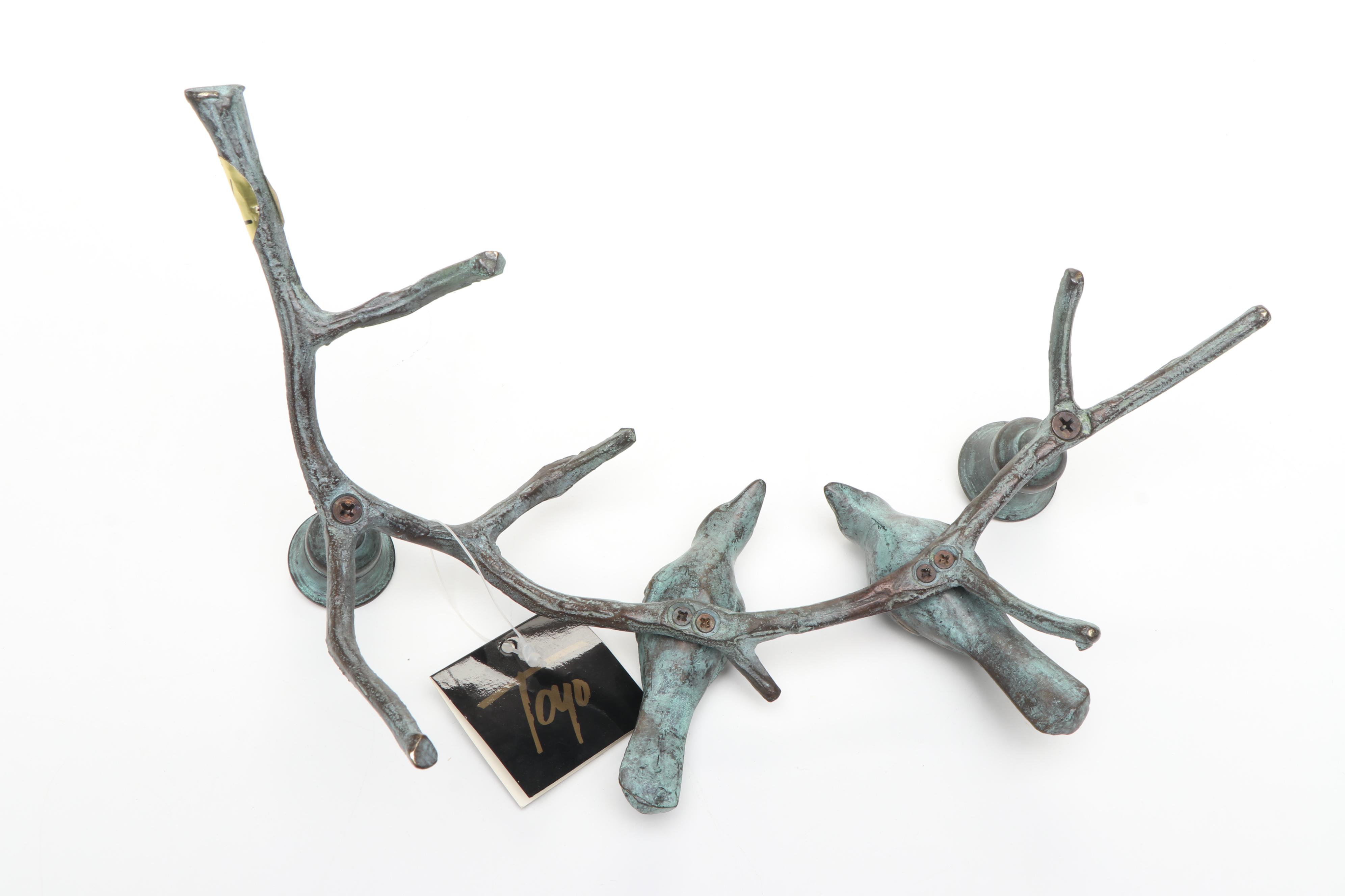 Artisan House, Inc. "Freeze Frame" Metal Sculpture with Toyo Bronze Candlestick