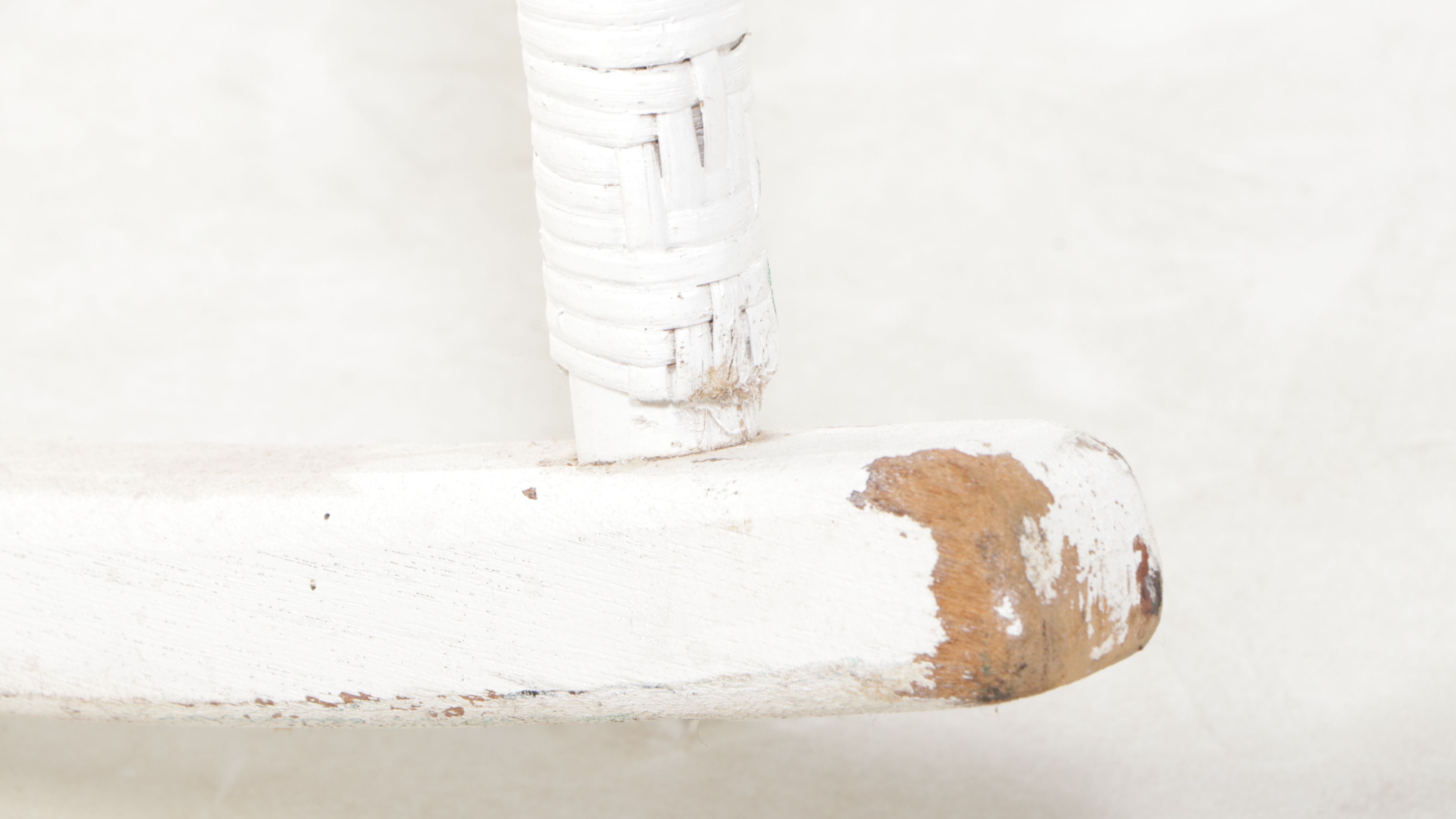 Painted White Wicker Rocking Chair